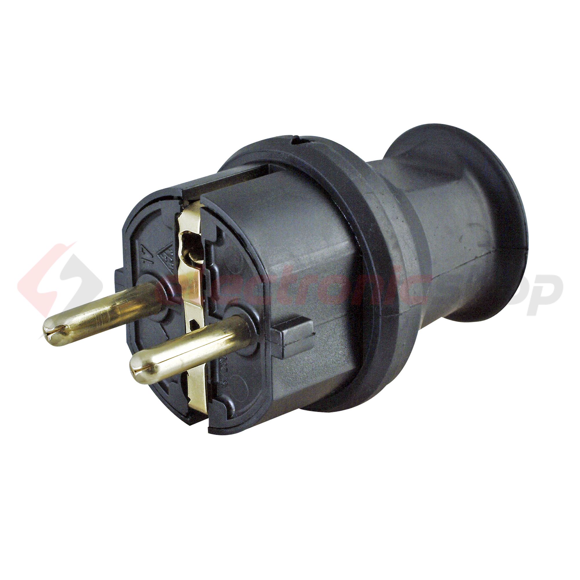 Dugvilla egyenes 250V fekete műanyag csavaros IP44 Kopp - 179716005