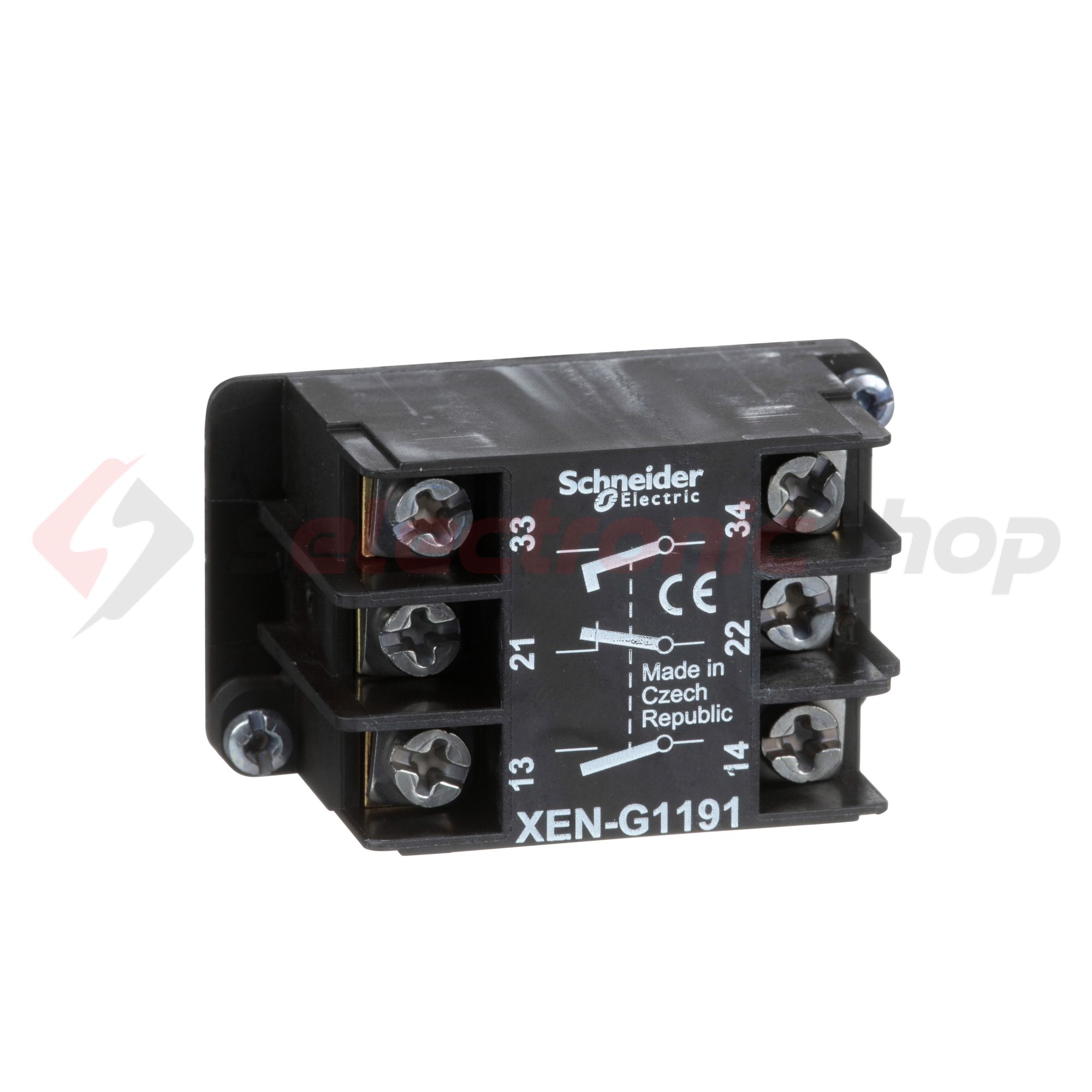 Érintkezőblokk függőkapcsolóhoz előlapra rádugható/beépíthető 2-z 1-ny Harmony XAC Schneider - XENG1191