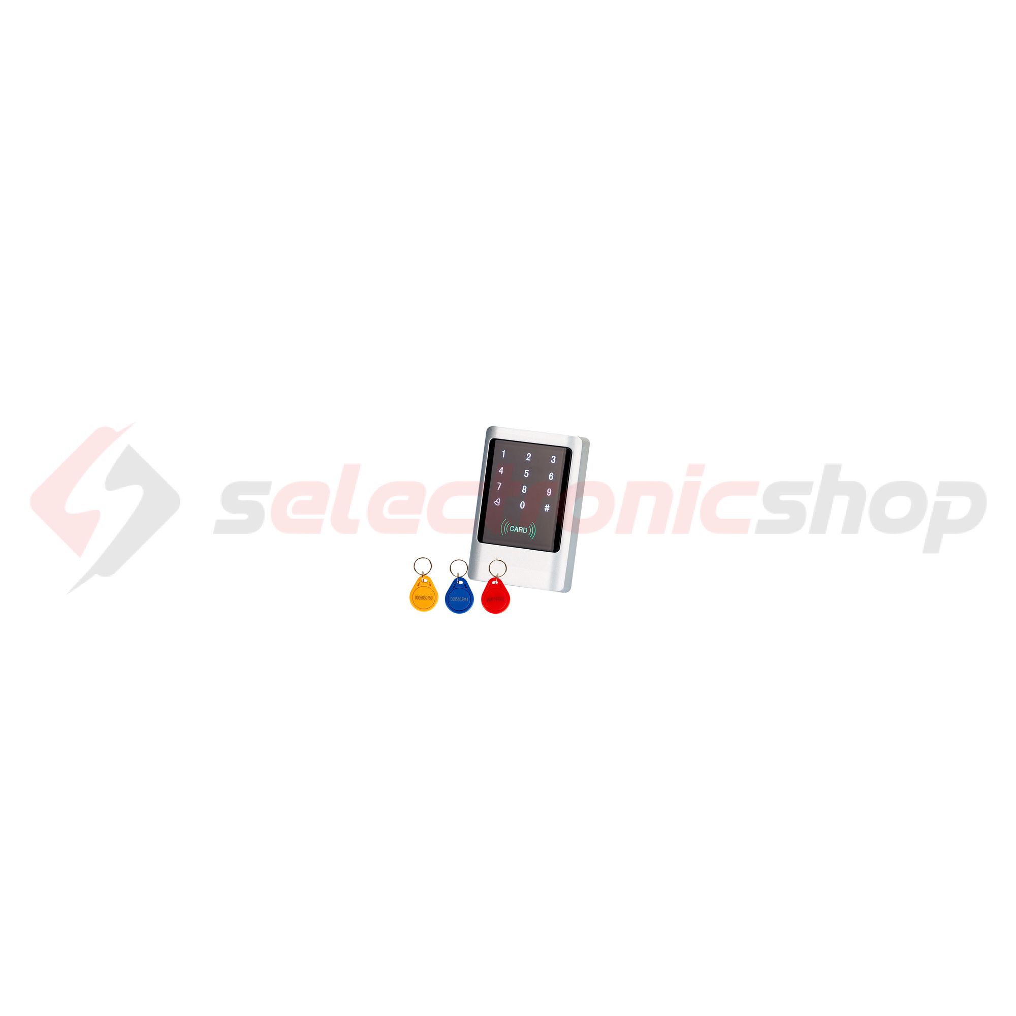 Érintőgombos kódzár +RFID kártyaolvasó NO/NC-relé 4000-felhaszn 12VDC  CON-M1 KIT OVERGATE