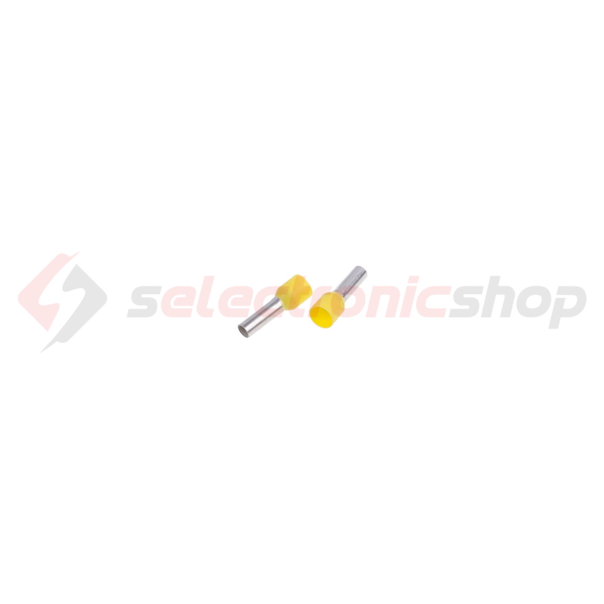 Érvéghüvely DIN-VDE szigetelt normál 1mm2 8mm sárga TRACON - E090