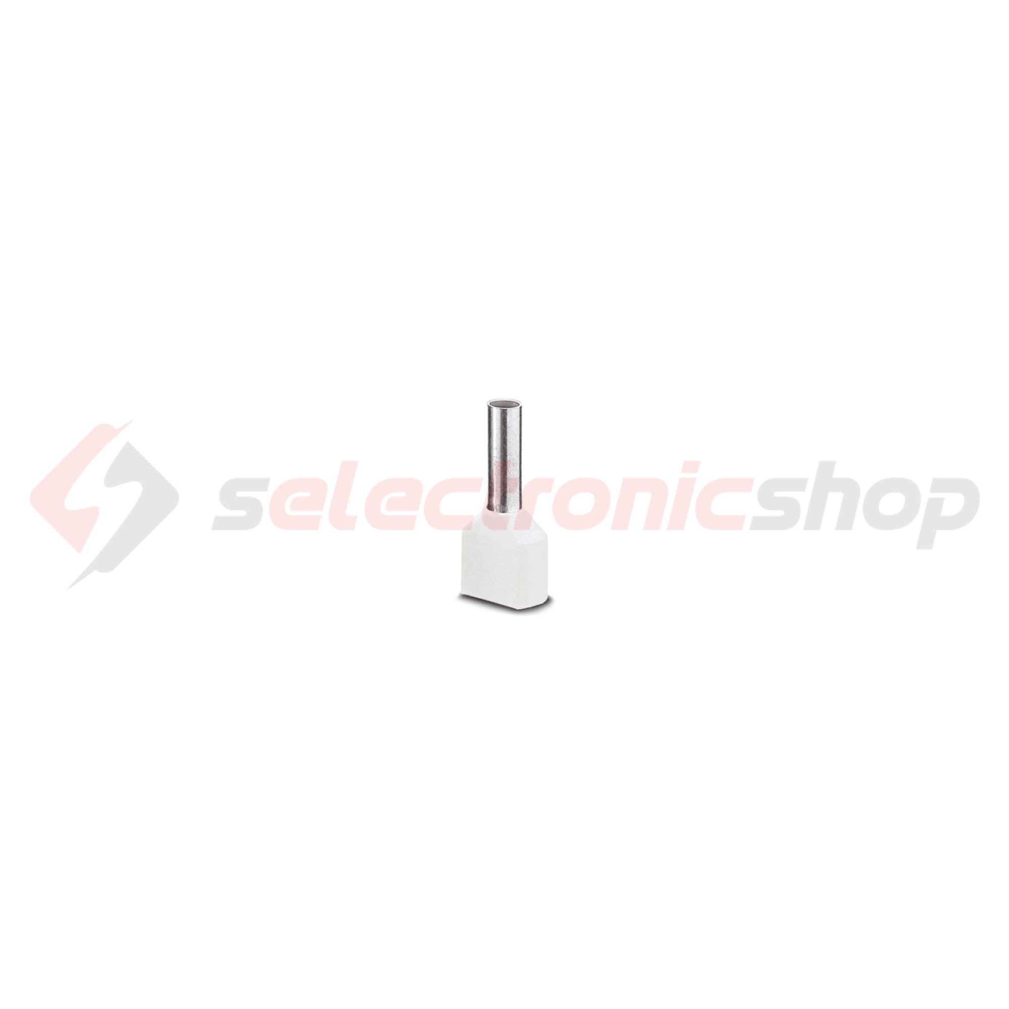 Érvéghüvely szigetelt iker 2x 0.5mm2 14mm fehér H0,5/14D ZH W SV Weidmüller - 9004780000