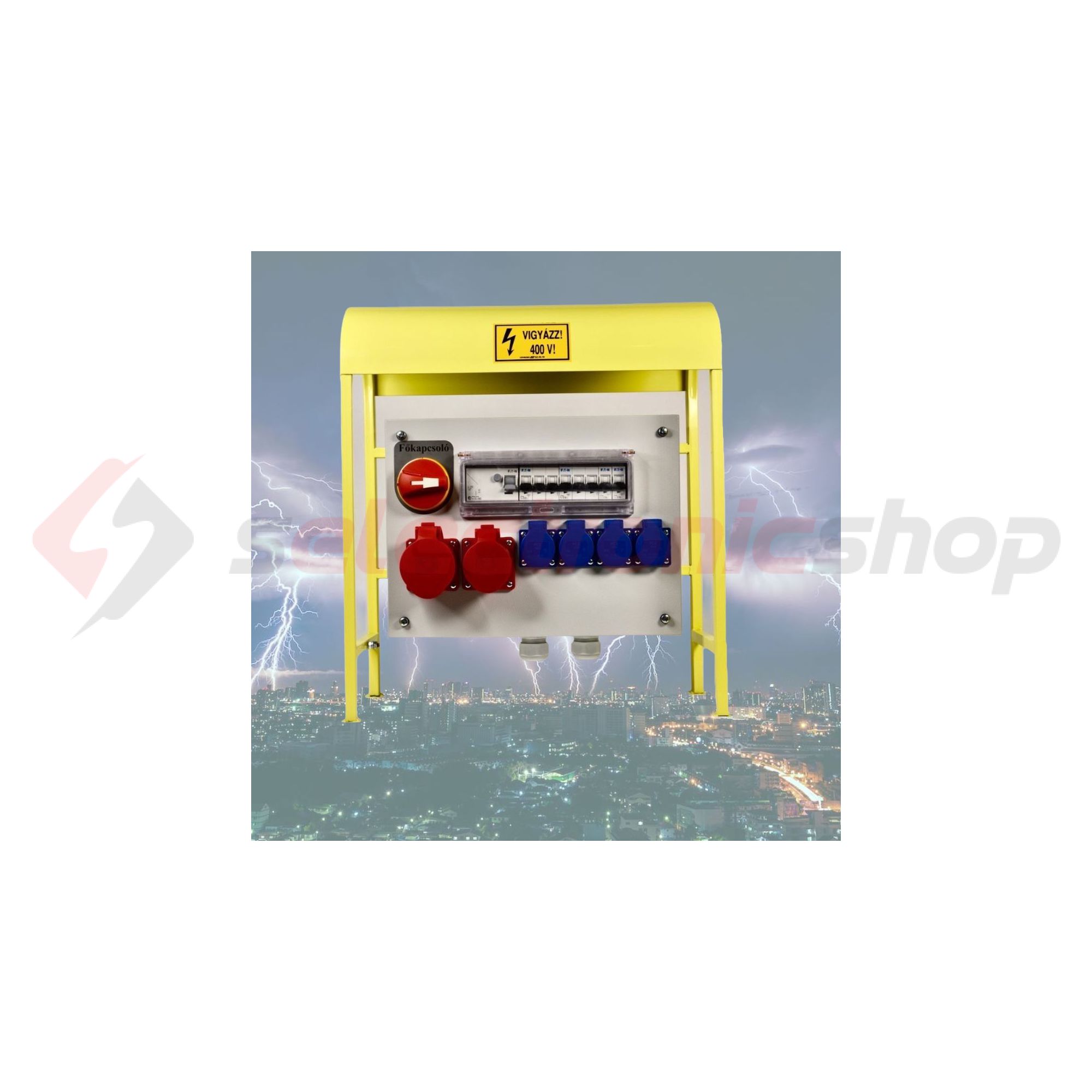 Felvonulási szekrény állvány felfűzh. +FI 4x3P16A/230V 1x5P16A/400V 63A IFSZ Buváll-Profi - IFSZ254080K_felfű