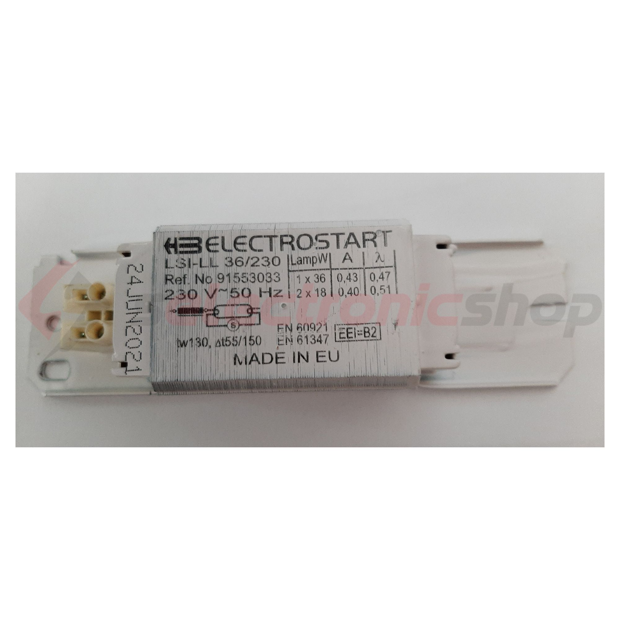 Fénycső előtét 36W hagyományos 230V T26 impregnált-ház I-osztály L 36 LSI LL Electrostart - L36