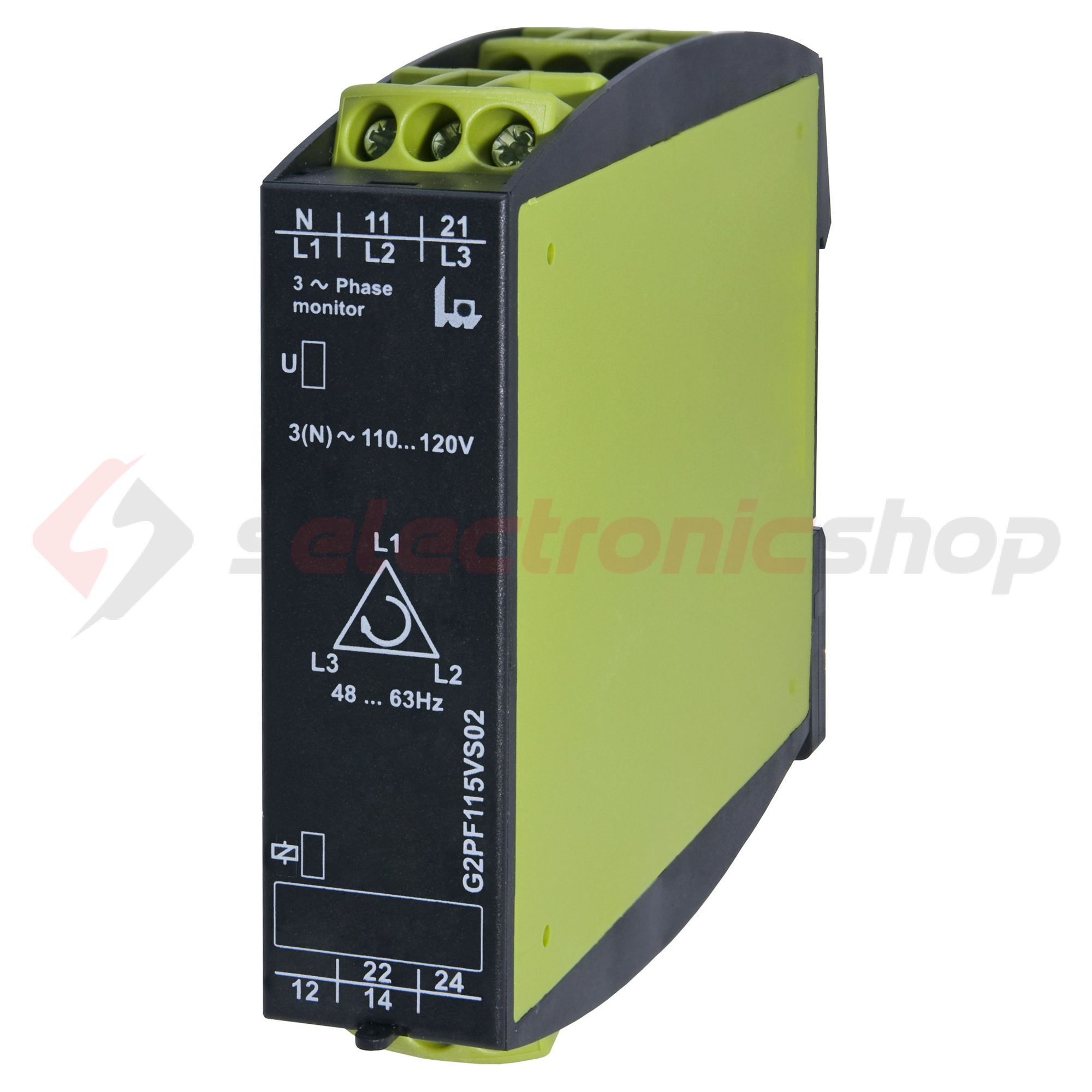 Feszültségfigyelő relé 3F(+N) kiesés/sorrend 5A/250V 300-460V AC 2v GAMMA G2PF400VS02 Tele-Haase - 2390000