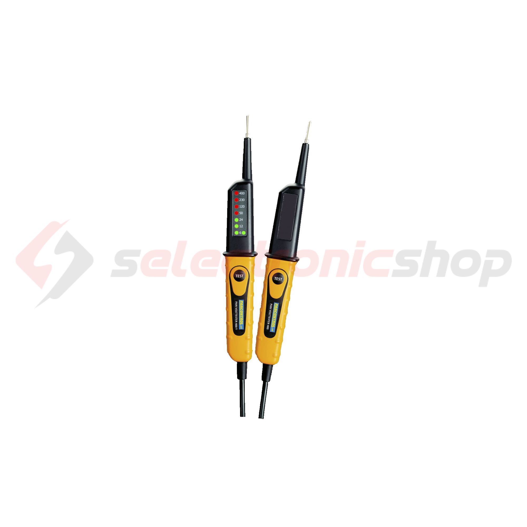 Feszültségvizsgáló +FI-teszt 2P-ellenőrzés 6-400V LED-kijelzés PAN Volttester 400FI Pancontrol - VOLTTESTER400FI