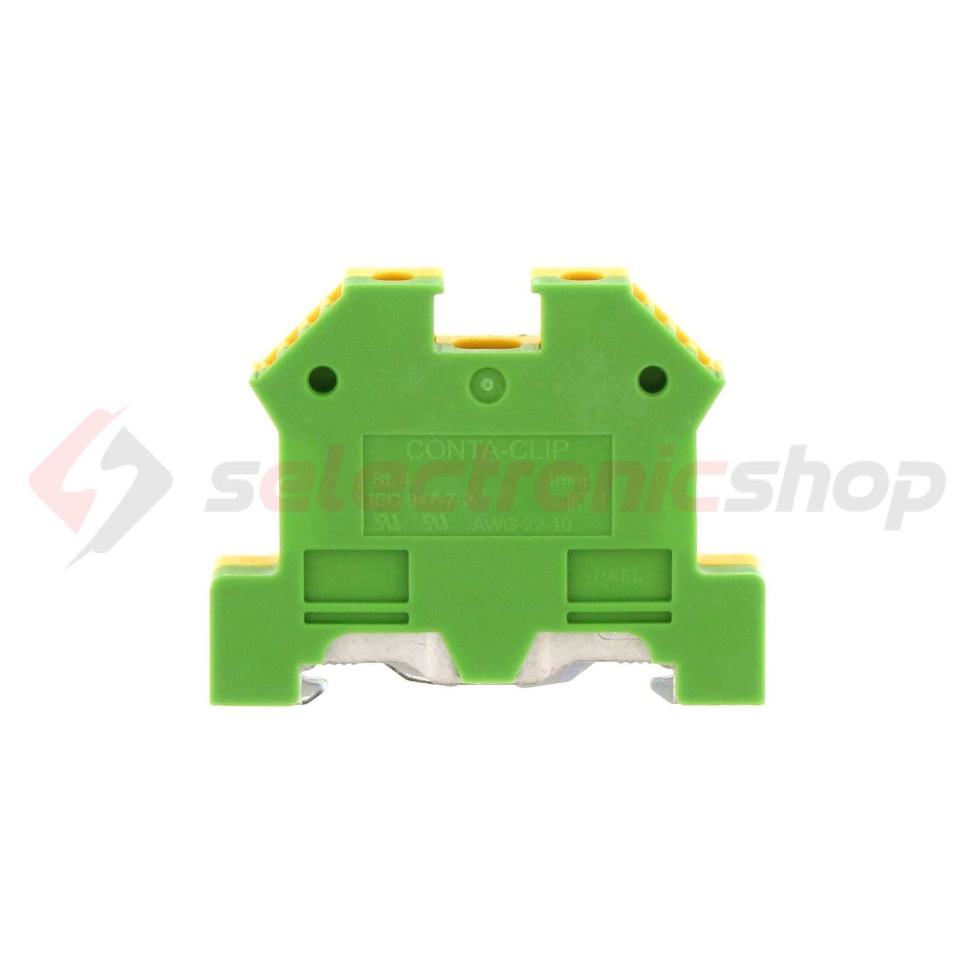Földelő sorkapocs TS35 1-szintes 0,2-4mm2 zöld-sárga csavaros csavaros SL 4/35 GNYE CONTA-CLIP - 1212.2