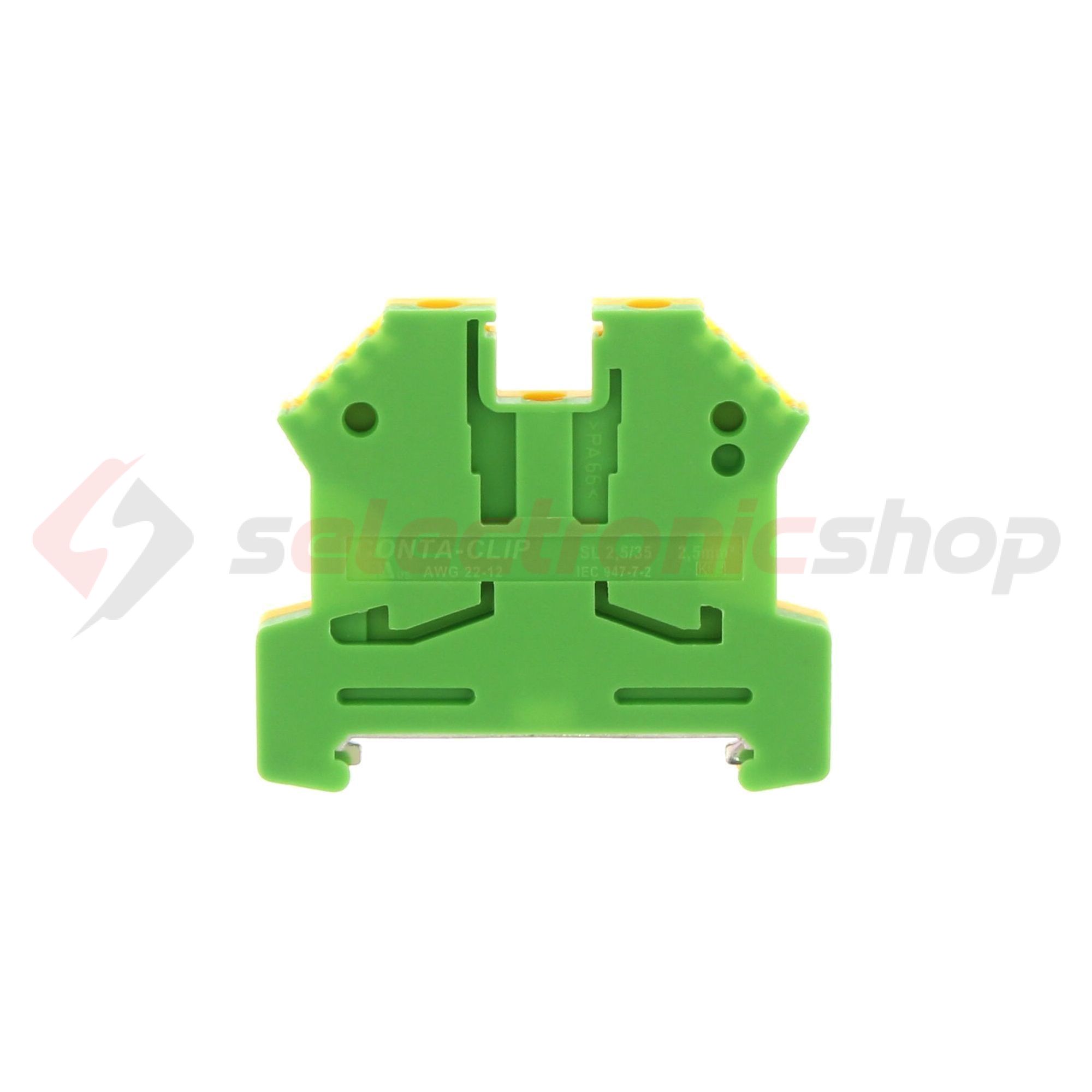 Földelő sorkapocs TS35 zöld/sárga csavaros csavaros DIN (kalap)sín 35mm SL 2,5/35 GNYE CONTA-CLIP - 1056.2