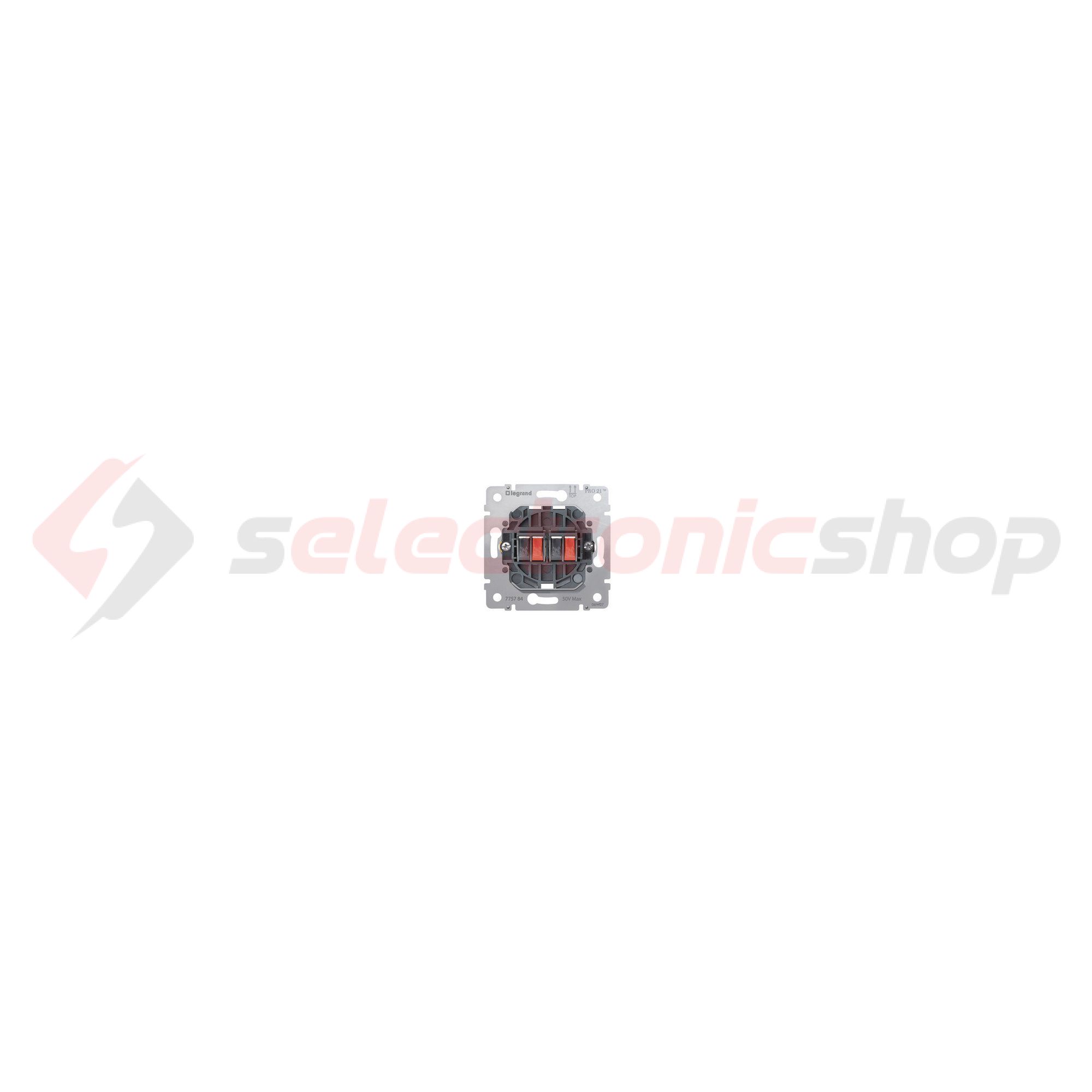 Galea hangszóró csatlakozó betét közp. fedéllel sztereó műanyag fehér címketartó nélkül LEGRAND - 775784