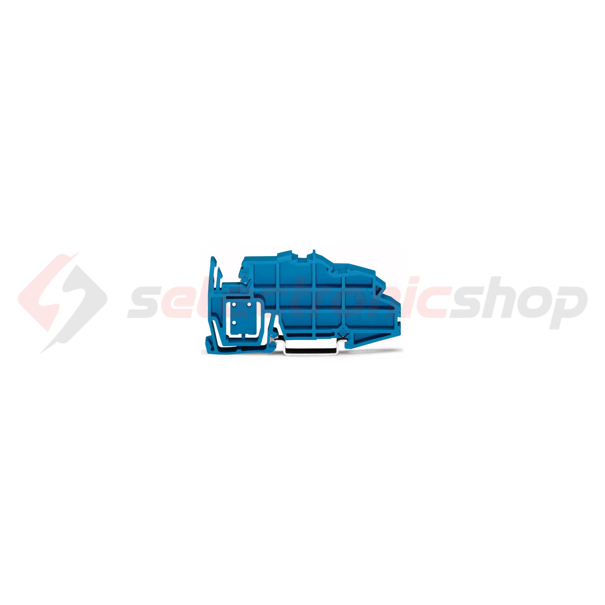 Gyűjtősíntartó TS35-re kék 10x3mm  7,5mm vastag 1-pólus WAGO - 2009-305