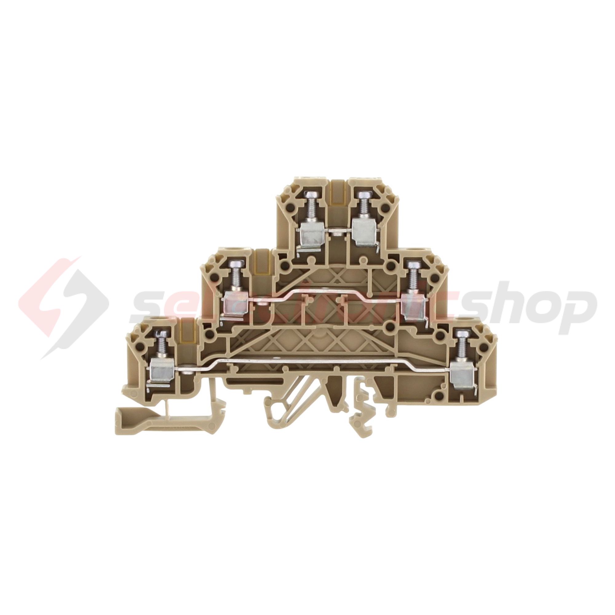 Háromszintes sorkapocs 2,5mm2 TS32/35 24A 250V csavaros bézs IKD2,5 CONTA-CLIP - 1261.2