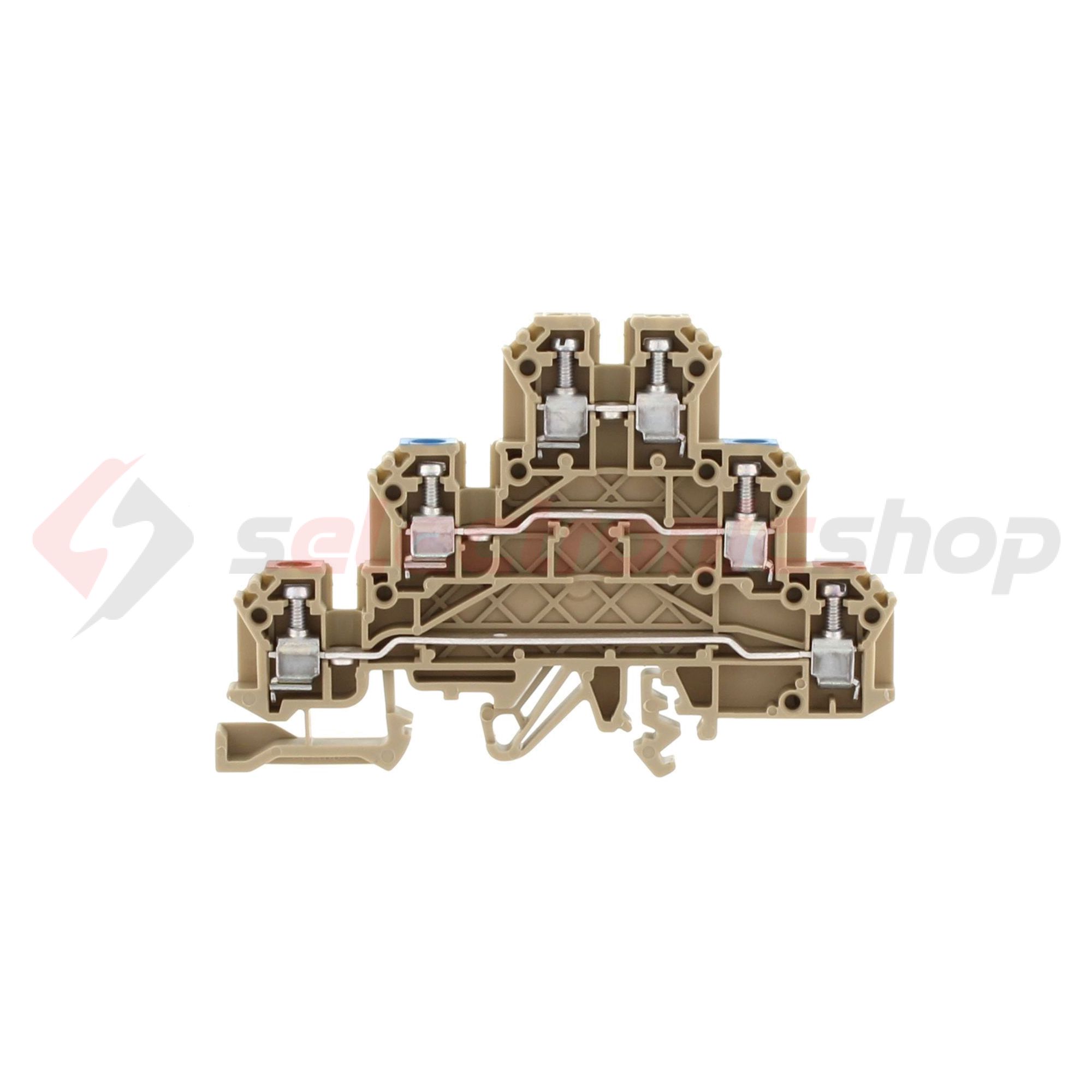 Háromszintes sorkapocs 2,5mm2 TS32/35 24A 250V csavaros bézs IKD2,5/F/Q CONTA-CLIP - 2269.2