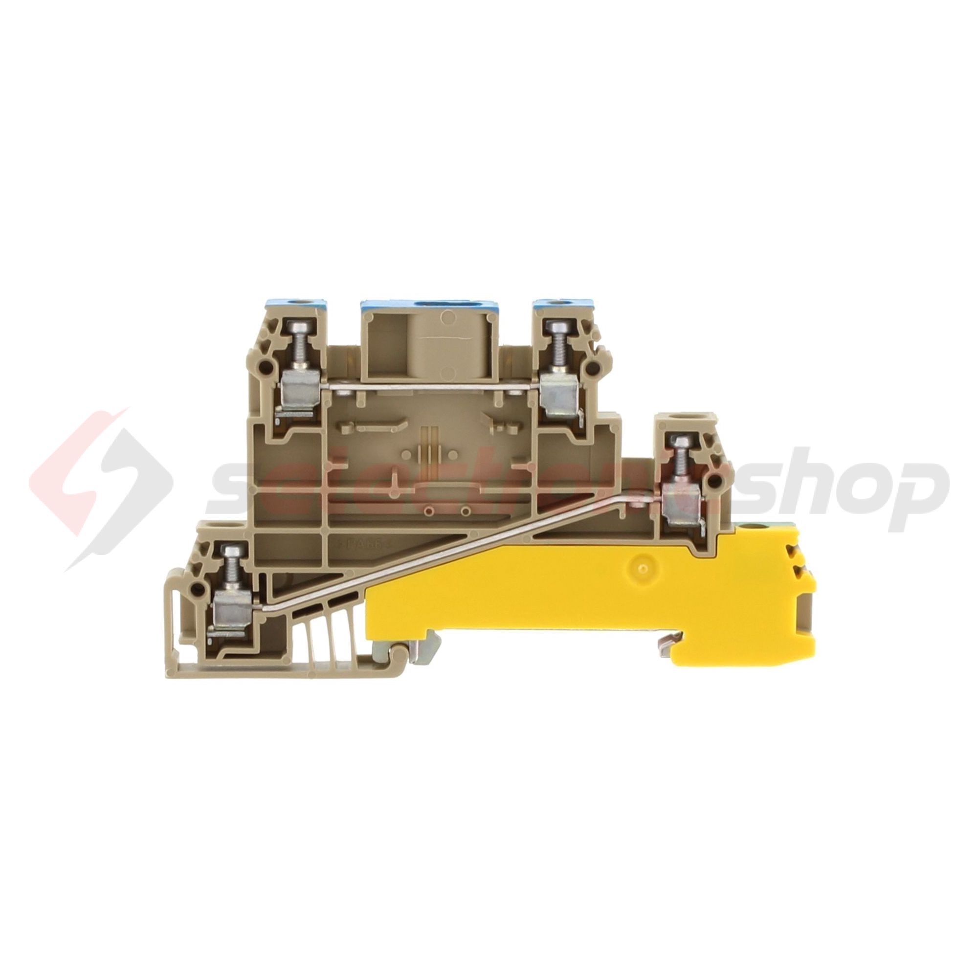 Háromszintes sorkapocs 2,5mm2 TS35 24A 400V csavaros bézs DLI2,5PE/L/N CONTA-CLIP - 1418.2