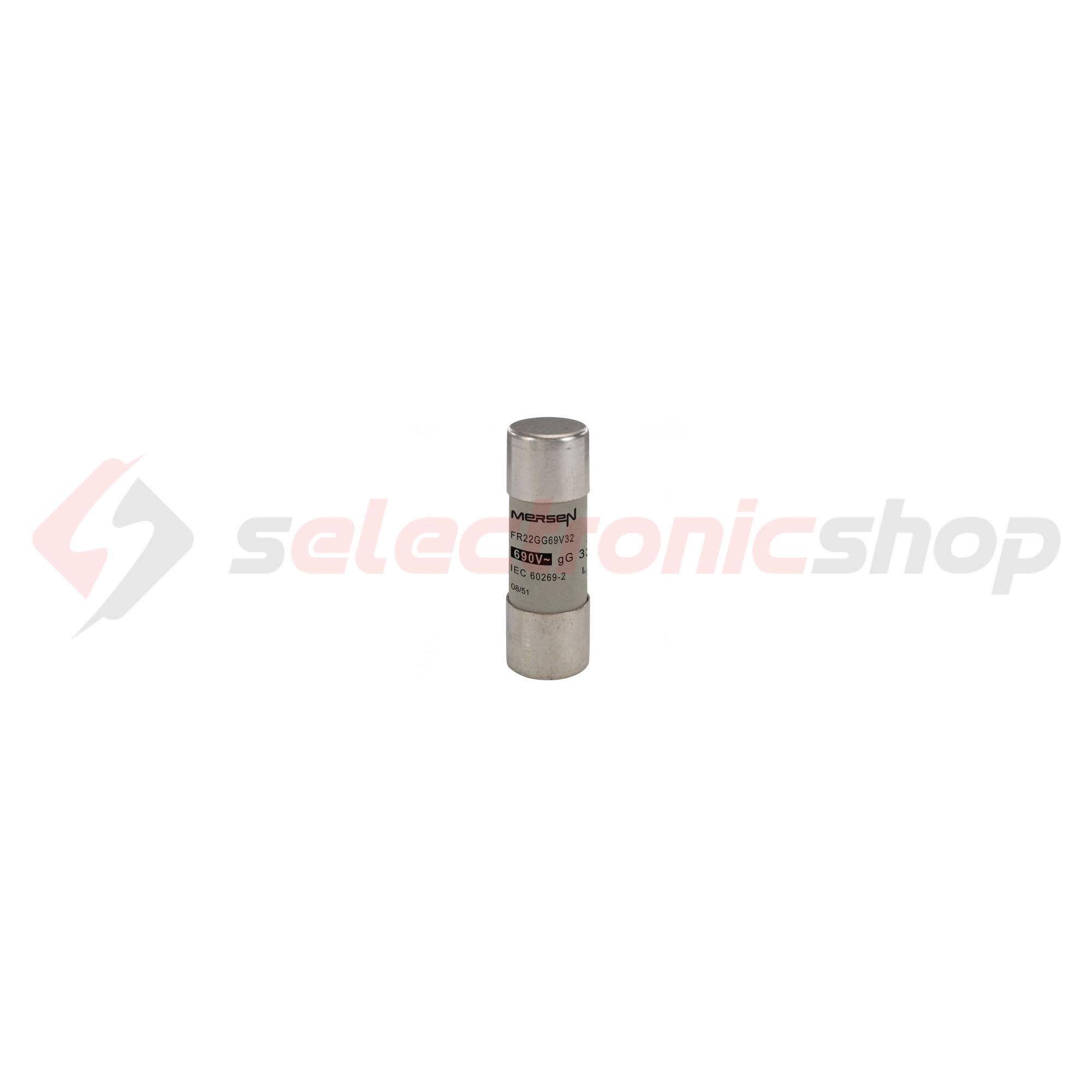 Hengeres biztosítóbetét gG 22x58mm 32A AC690V FR22GG69V32 MERSEN - F212594J (782032)