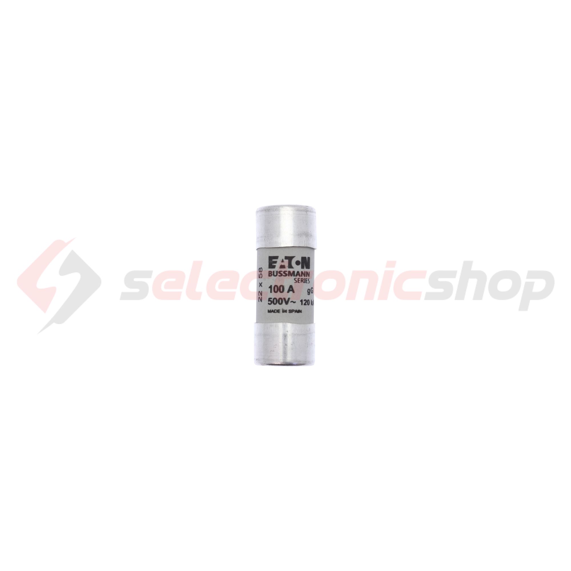 Hengeres biztosítóbetét gG gL/gG 22x58mm 100A 500V AC Bussmann EATON - C22G100