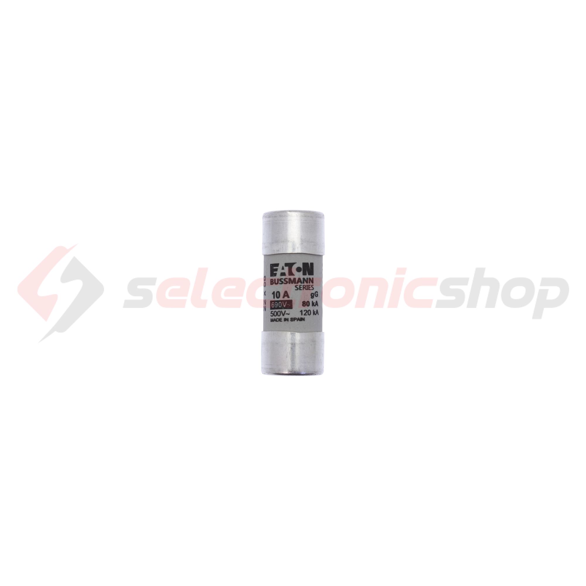 Hengeres biztosítóbetét gG gL/gG 22x58mm 10A 690V AC Bussmann EATON - C22G10