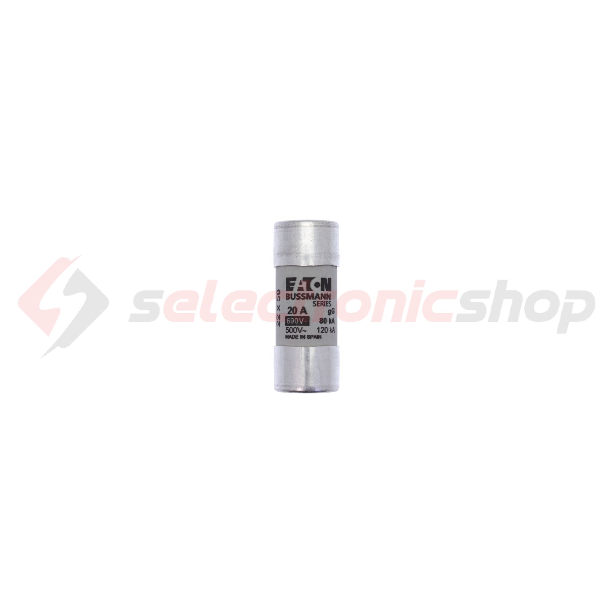 Hengeres biztosítóbetét gG gL/gG 22x58mm 20A 690V AC Bussmann EATON - C22G20