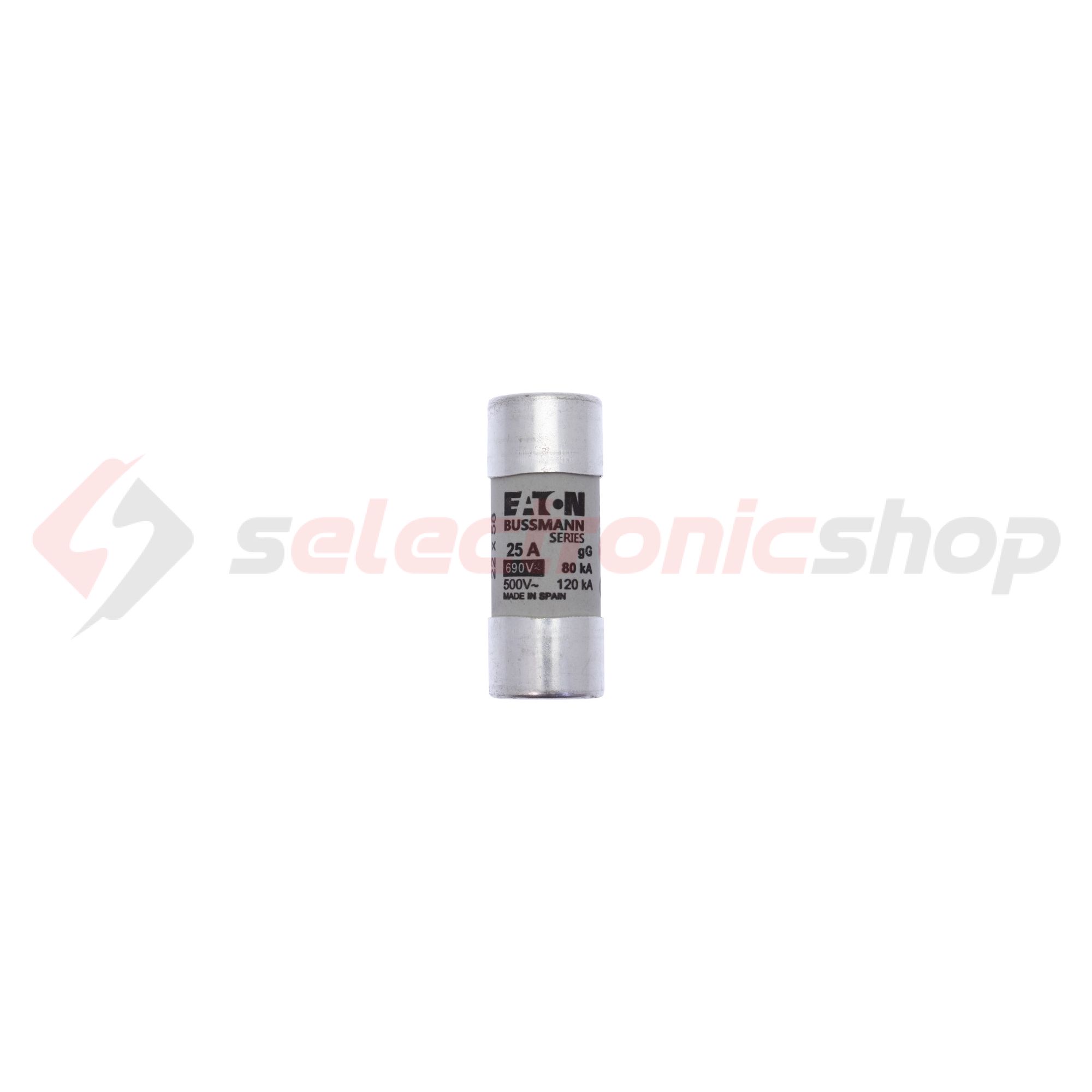 Hengeres biztosítóbetét gG gL/gG 22x58mm 25A 690V AC Bussmann EATON - C22G25