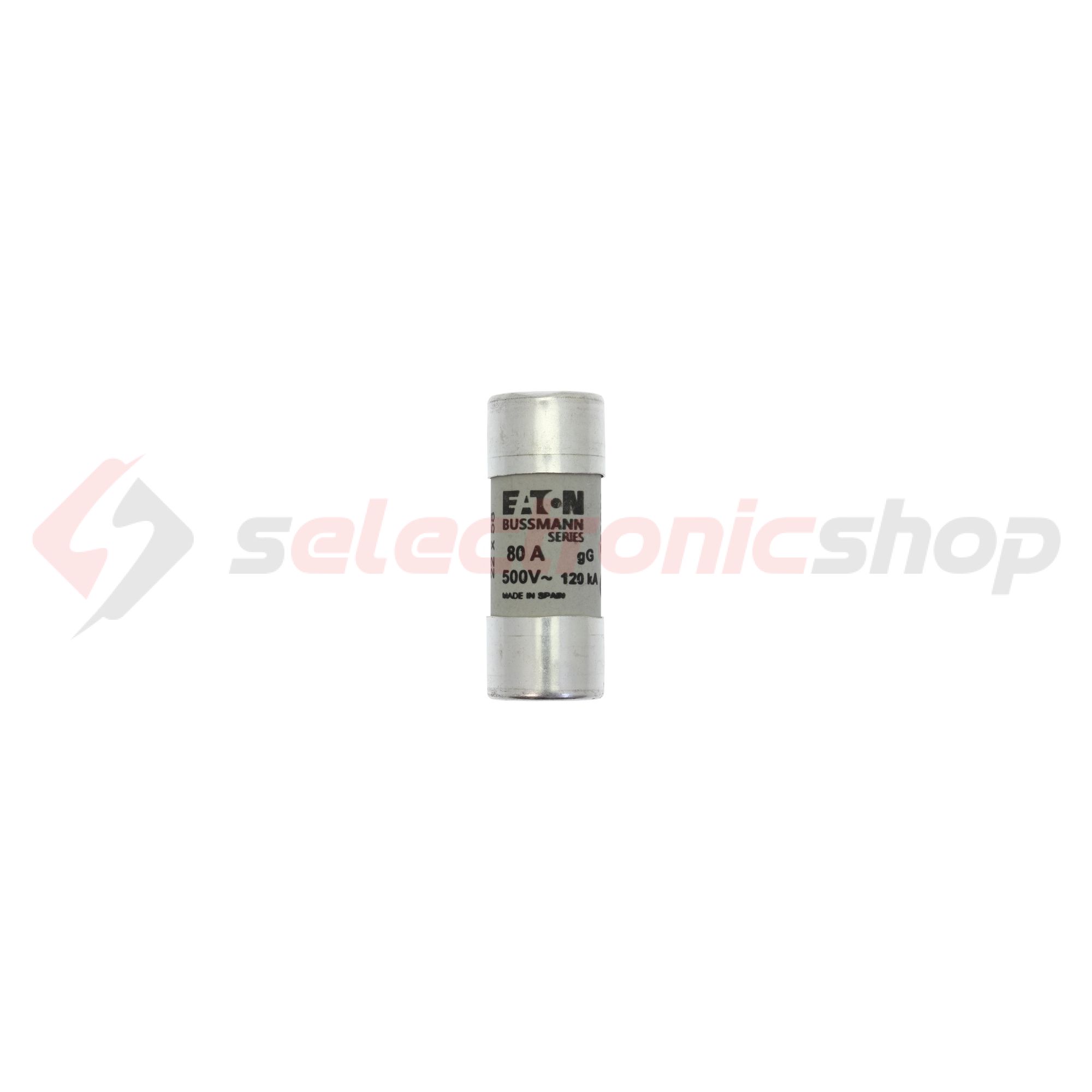 Hengeres biztosítóbetét gG gL/gG 22x58mm 80A 500V AC Bussmann EATON - C22G80