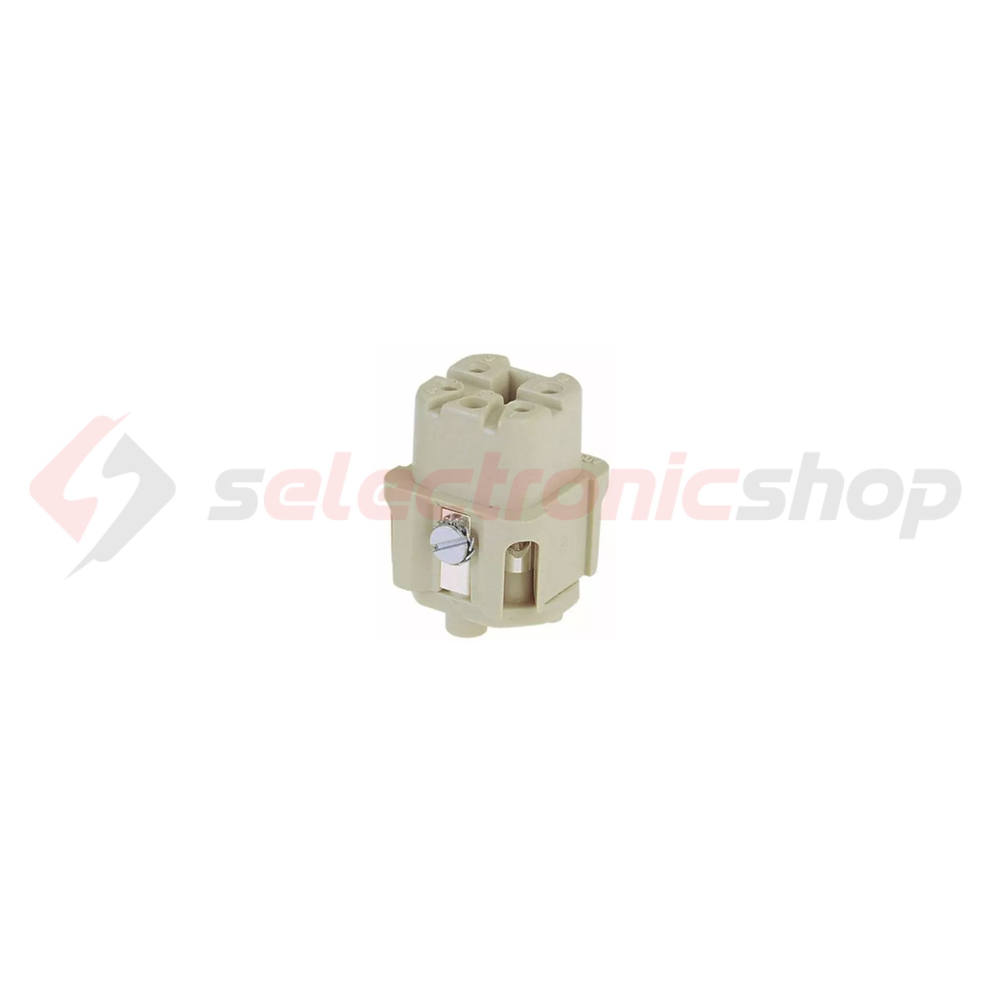 Ipari csatlakozó betét anya 4P 10A csavaros hüvely más rézötvözet-érintkező Han 4A-BU-S HARTING - 09200042711