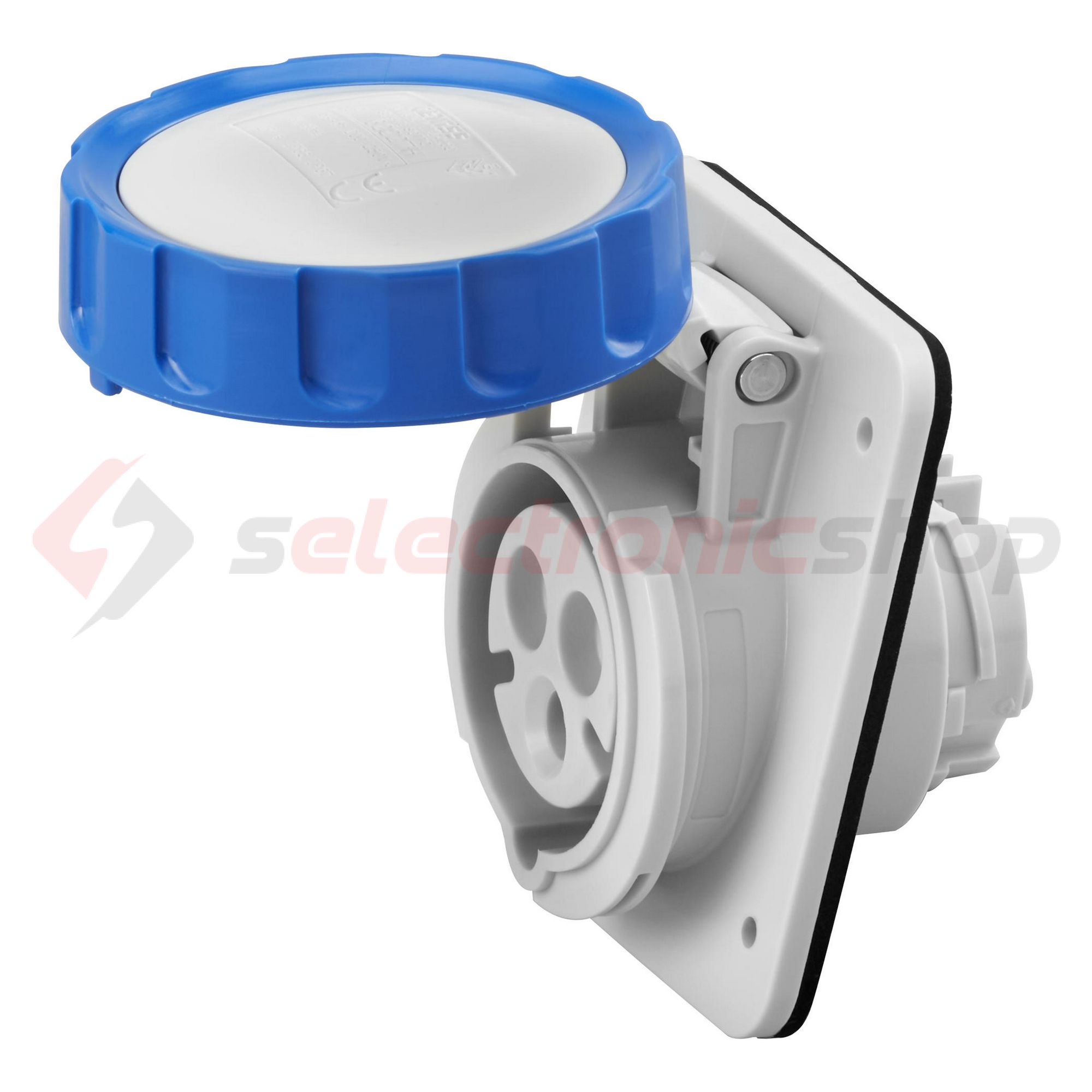 Ipari dugalj beépíthető 2P+E 230V(50+60Hz) kék ferde 16A IP67 műanyag 6h-pozíció IEC309HP GEWISS - GW62227H