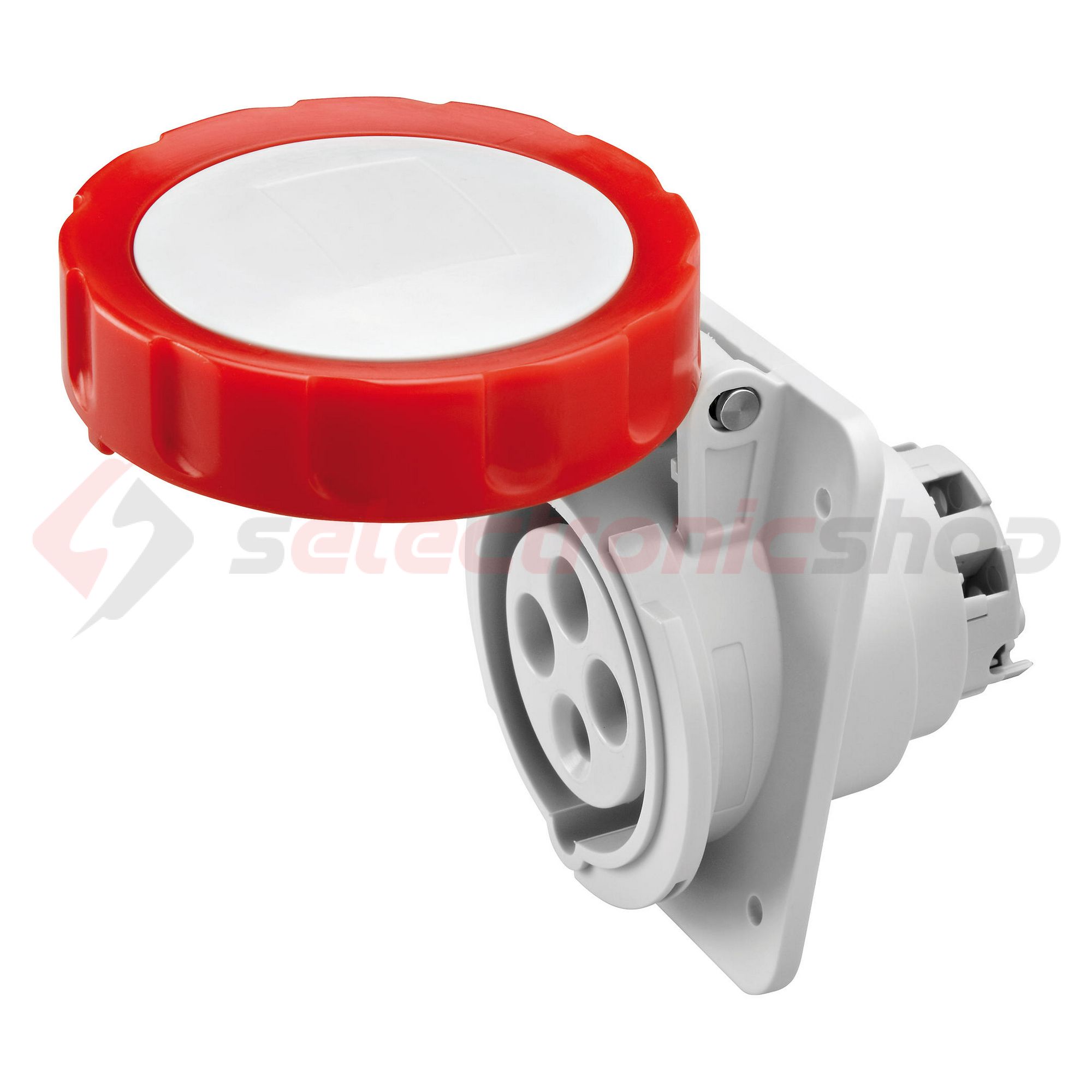 Ipari dugalj beépíthető 3P+E 400V(50+60Hz) piros ferde 32A IP67 műanyag IEC309HP GEWISS - GW62242H