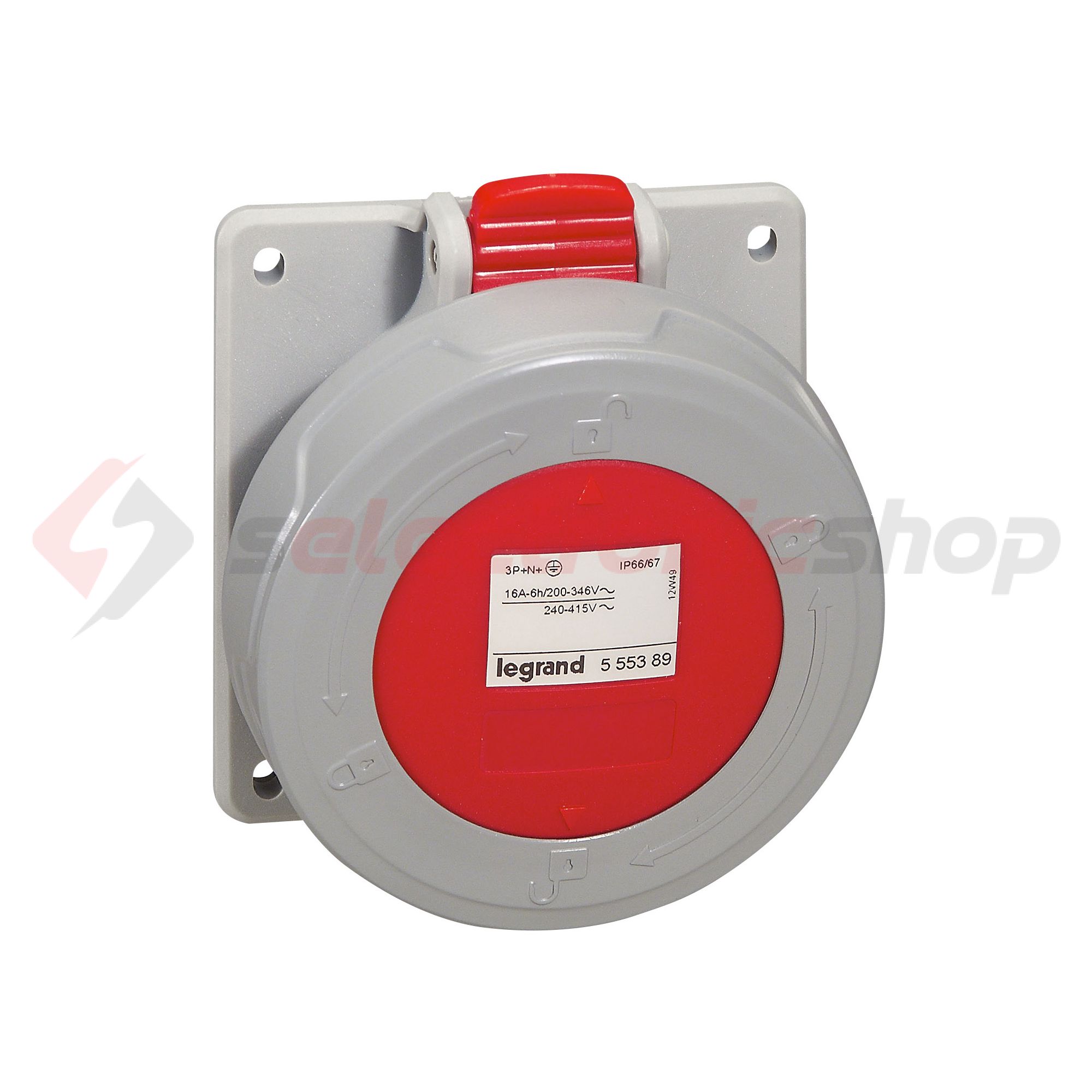 Ipari dugalj beépíthető 3P+N+E 16A 400V(50+60Hz) piros P17 Tempra Pro Dafbe164k06T LEGRAND - 555389