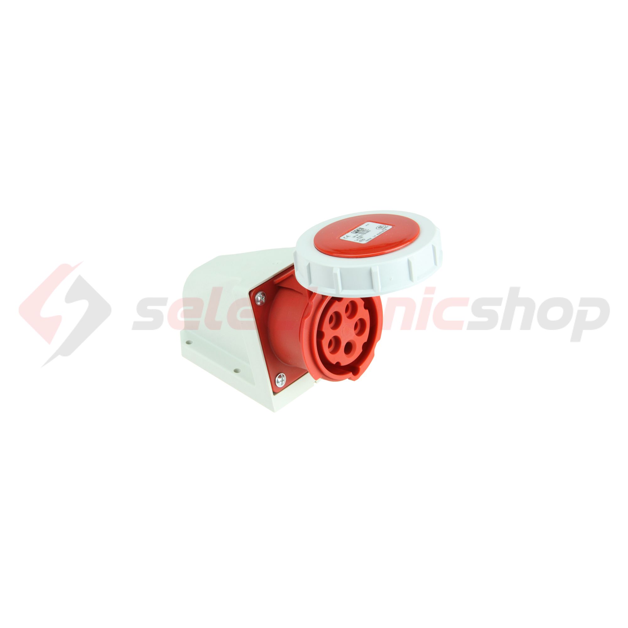 Ipari dugalj falra szerelhető 3P+N+E 16A 400V(50+60Hz) piros IP67 műanyag 6h-pozíció csavaros PCE - 1152-6