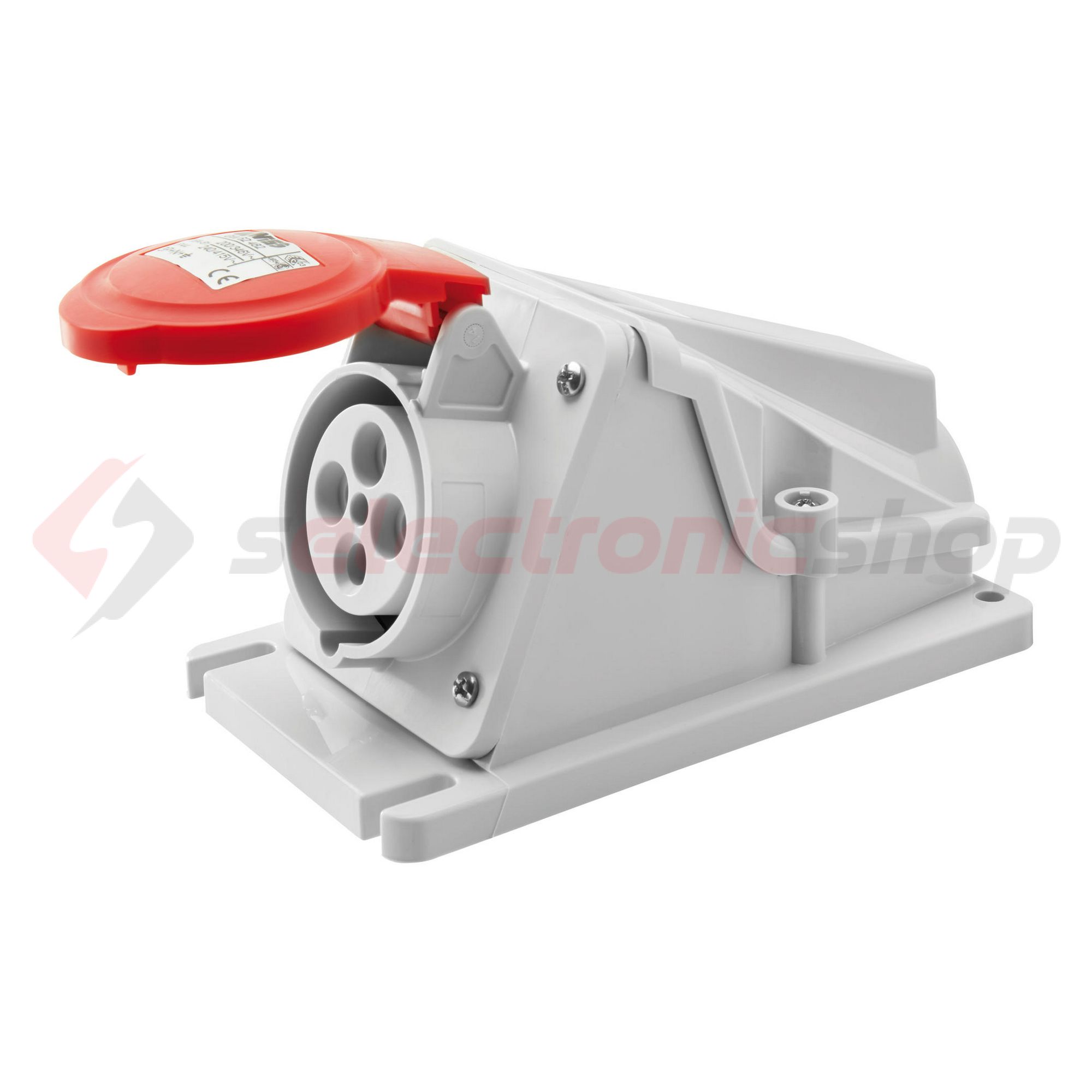 Ipari dugalj ráépíthető 3P+E 16A 400V(50+60Hz) piros IP44 műanyag 6h-pozíció IEC309HP GEWISS - GW62481