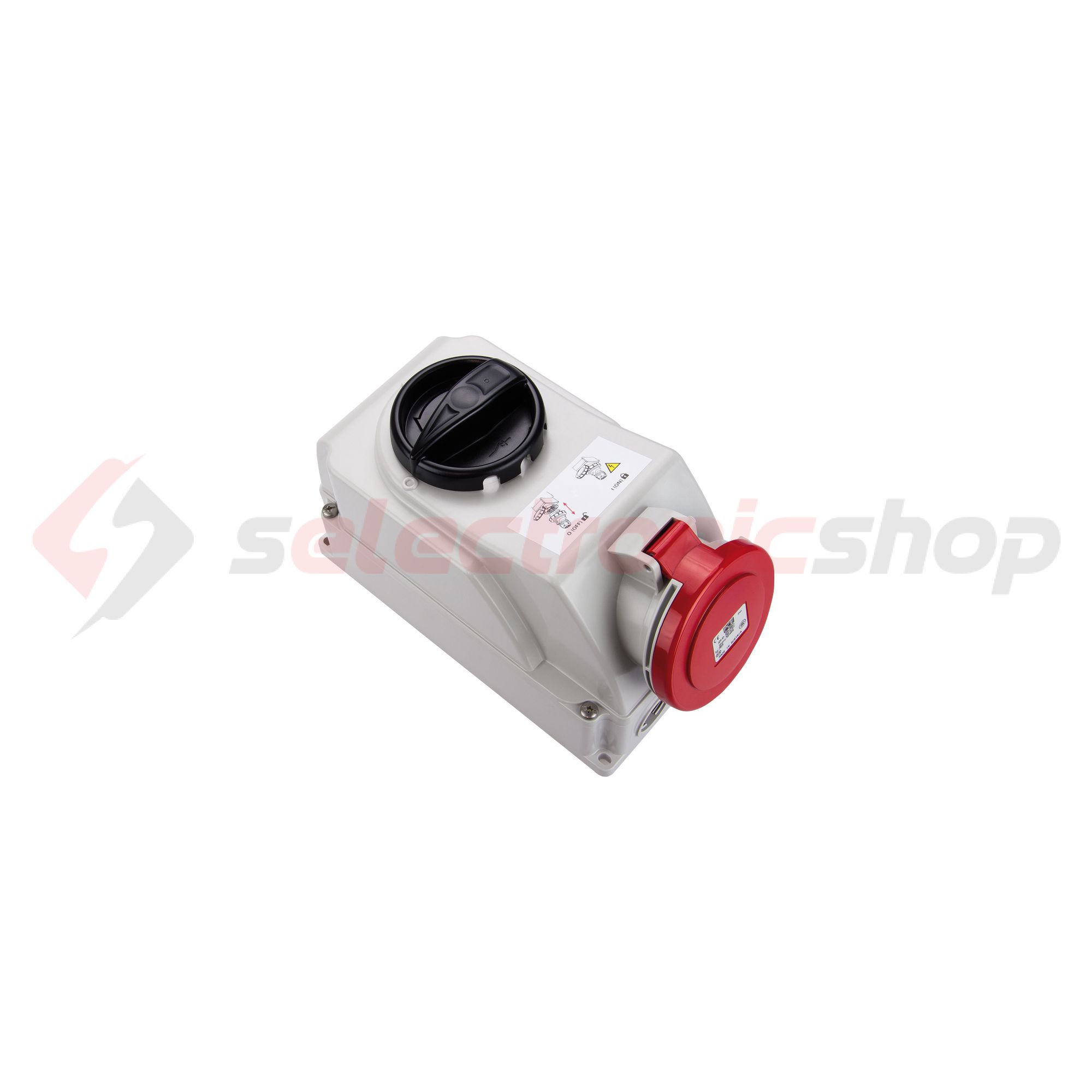 Ipari dugalj tokozott 3P+N+E mechanikai reteszelés 16A IP44 400V(50+60Hz) piros műanyag PCE - 7515-6