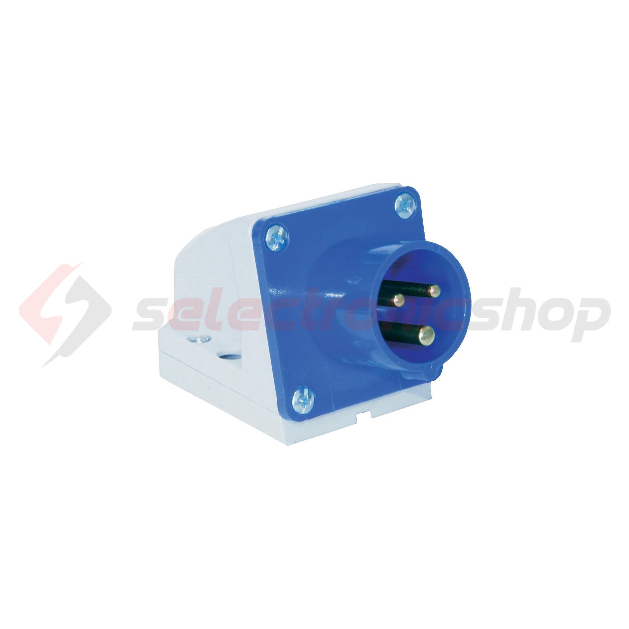 Ipari dugvilla 2P+E falonkívüli 16A 230V(50+60Hz) kék műanyag ferde csavaros PCE - 513-6