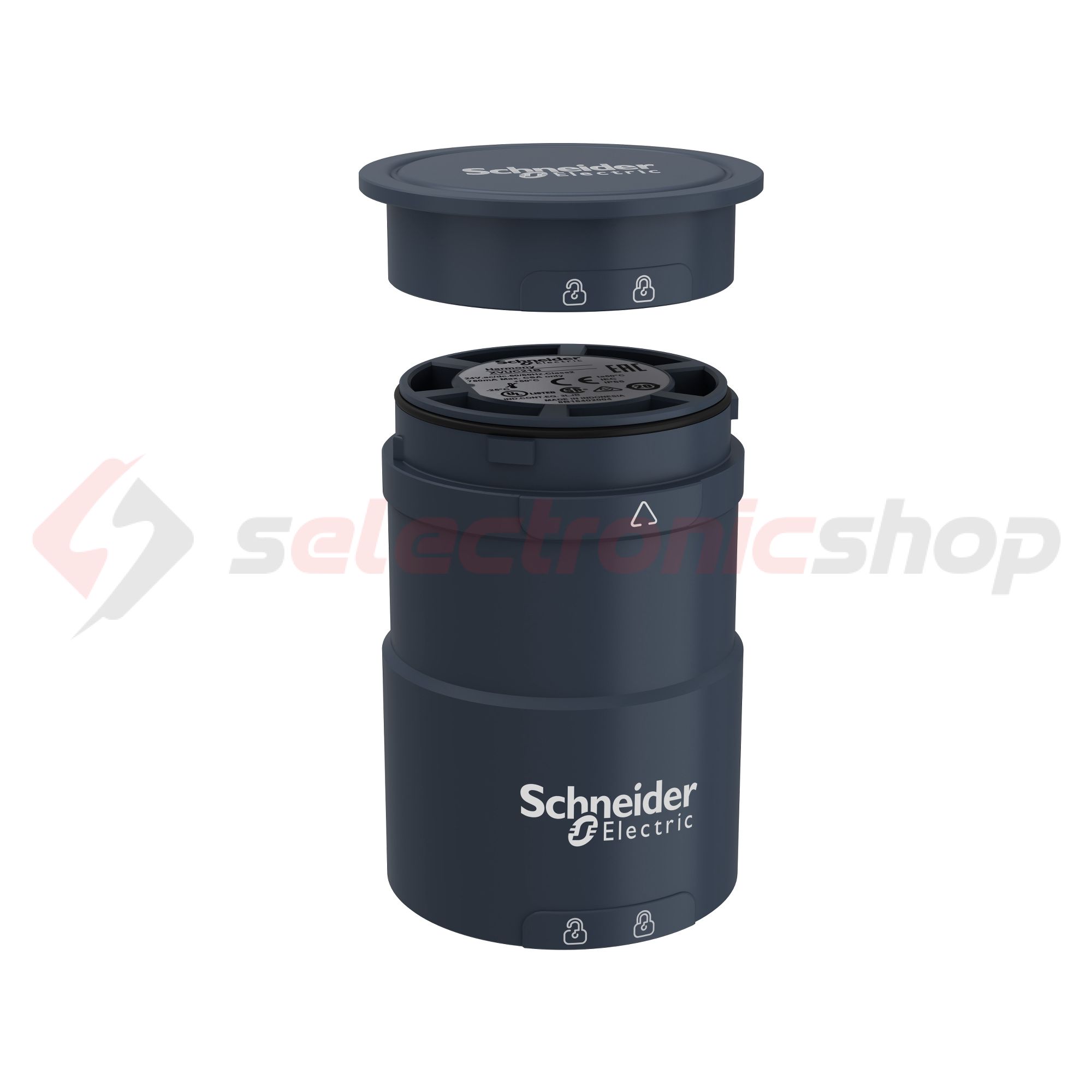Jelzőoszlop alapmodul fedéllel csőtengelyes beépítés álló fekete Harmony XVUC Schneider - XVUC21B