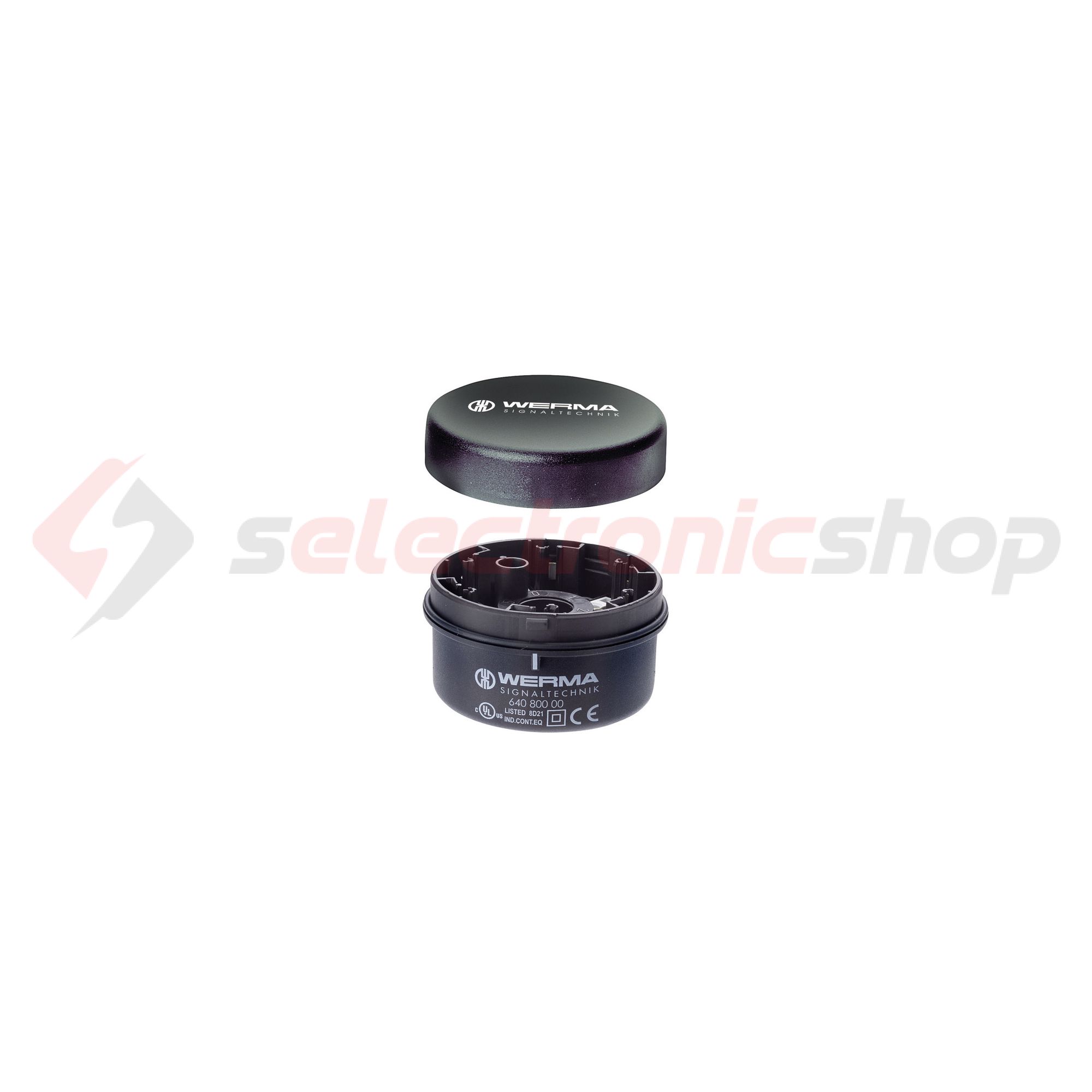 Jelzőoszlop alapmodul KombiSIGN71-hez tetővel IP65 rugószorításos csőtengelyes beépítés WERMA - 64081000