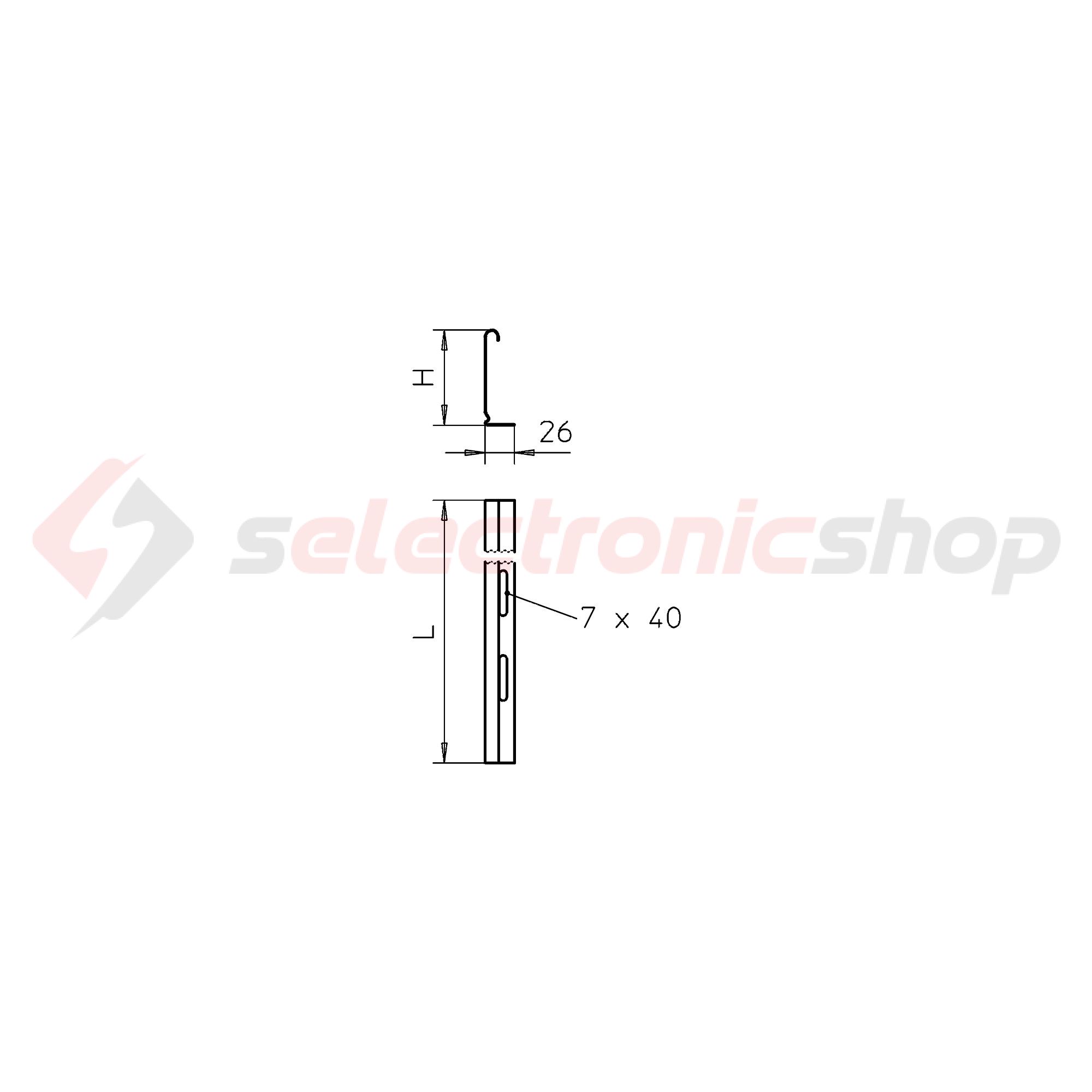 Kábeltálca válaszfal 60mm-ma 3000mm szalaghorganyzott acél TSG 60 FS OBO-BETTERMANN - 6062068