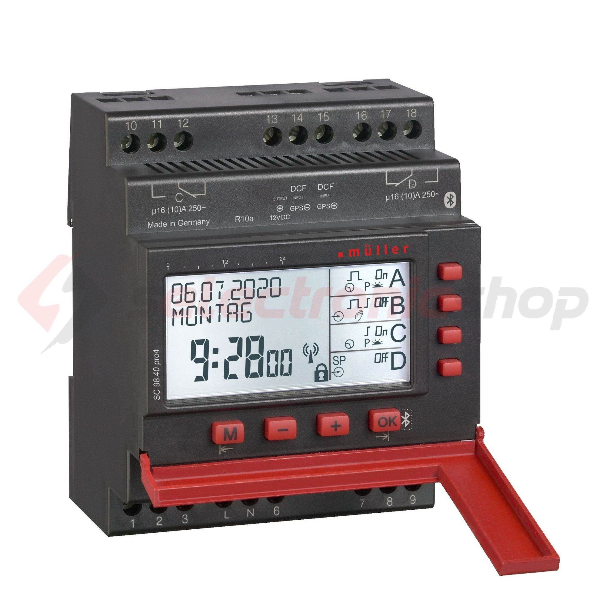 Kapcsolóóra digitális LCD bluetuth napi heti éves asztro 1 váltó 16A 4M SC 9810 pro4 Hugo Müller - SC9810