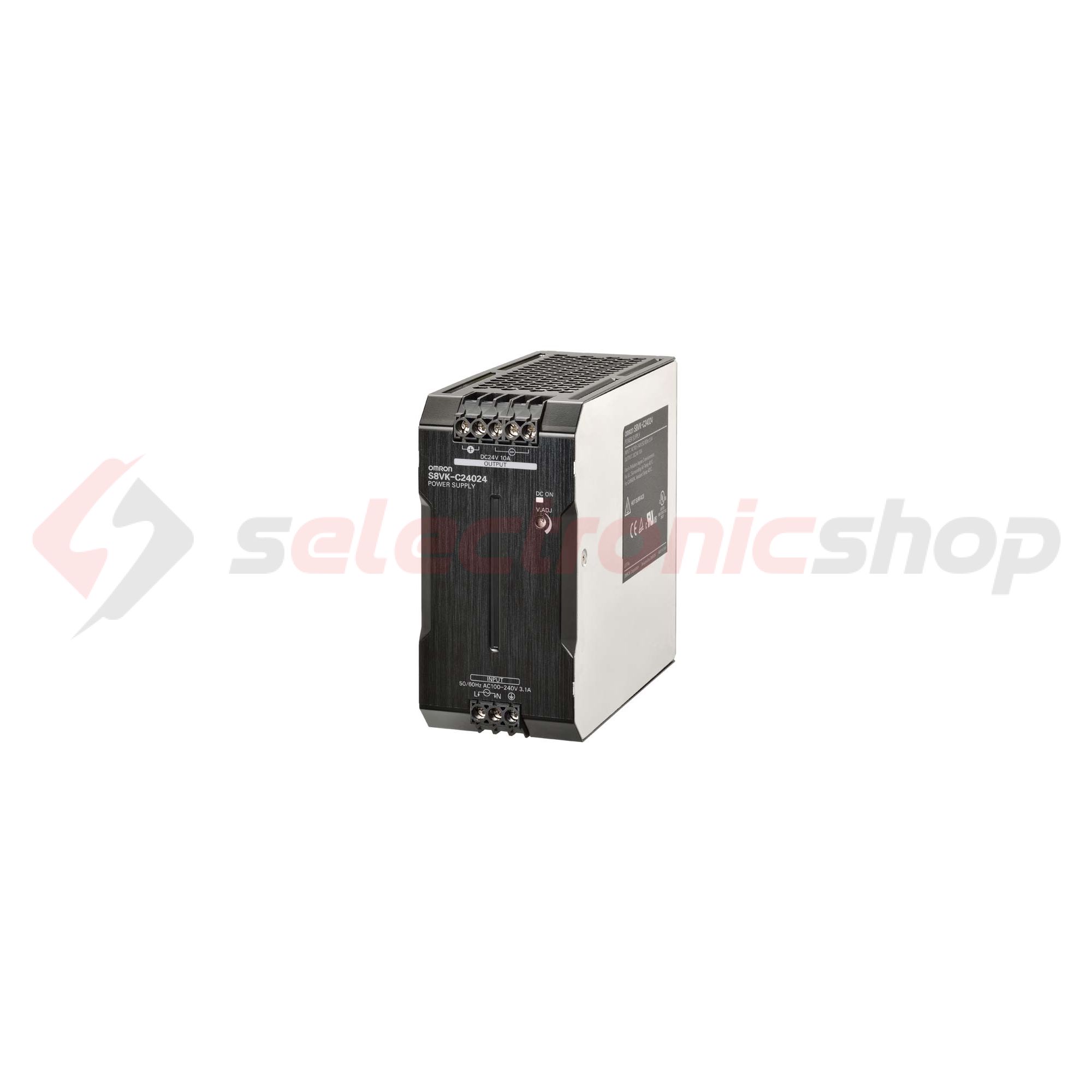 Kapcsolóüzemű DC tápegység 100-240VAC-be 90-350VDC-be 24VDC-ki 10A-ki 240W S8VK-C24024 OMRON - 375668