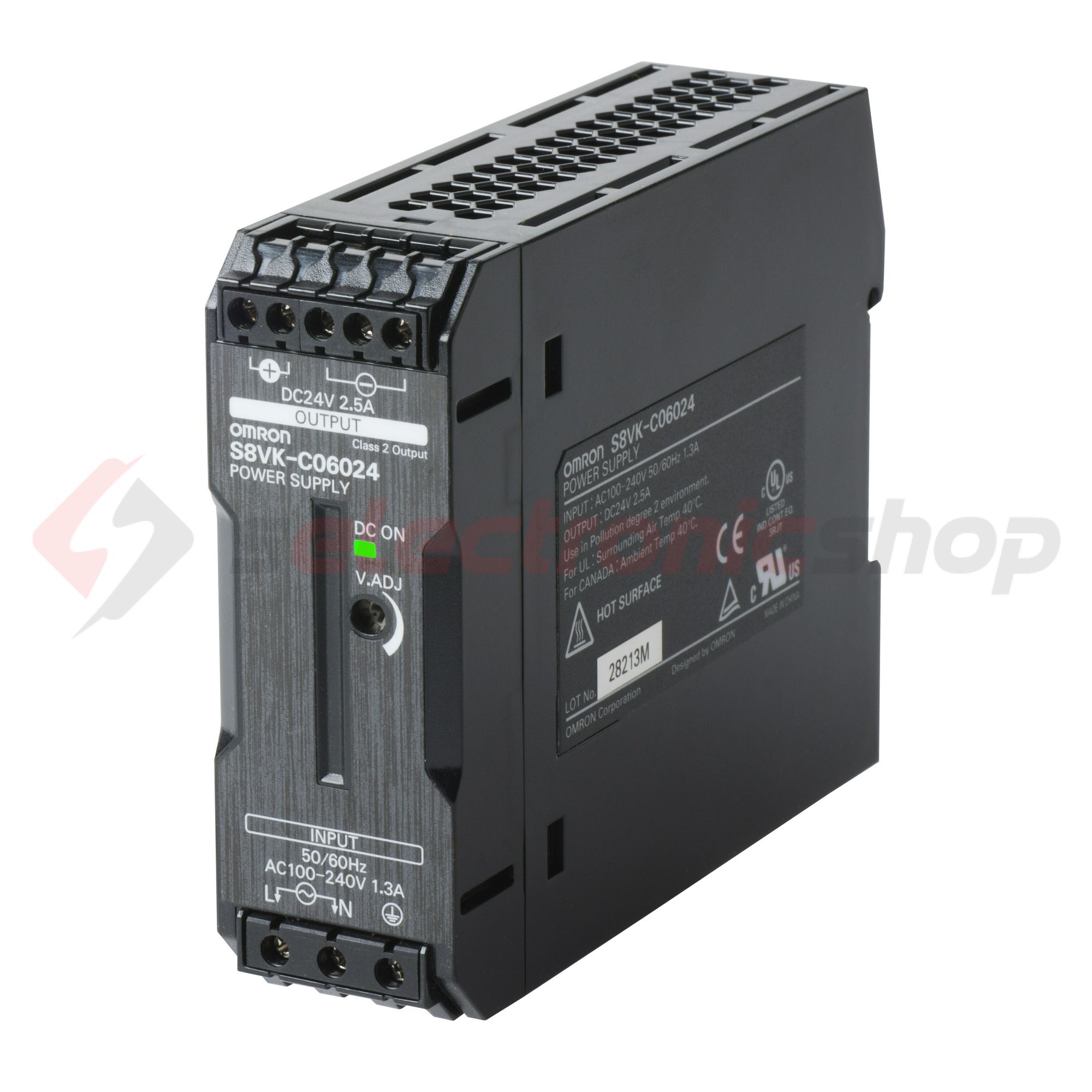 Kapcsolóüzemű DC tápegység 100-240VAC-be 90-350VDC-be 24VDC-ki 2.5A-ki 60W S8VK-C06024 OMRON - 375666