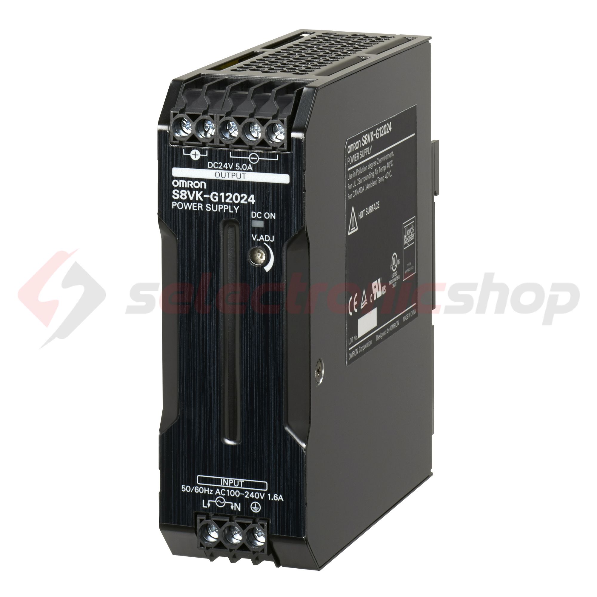 Kapcsolóüzemű DC tápegység 100-240VAC-be 90-350VDC-be 24VDC-ki 5A-ki 120W S8VK-G12024 OMRON - 374869