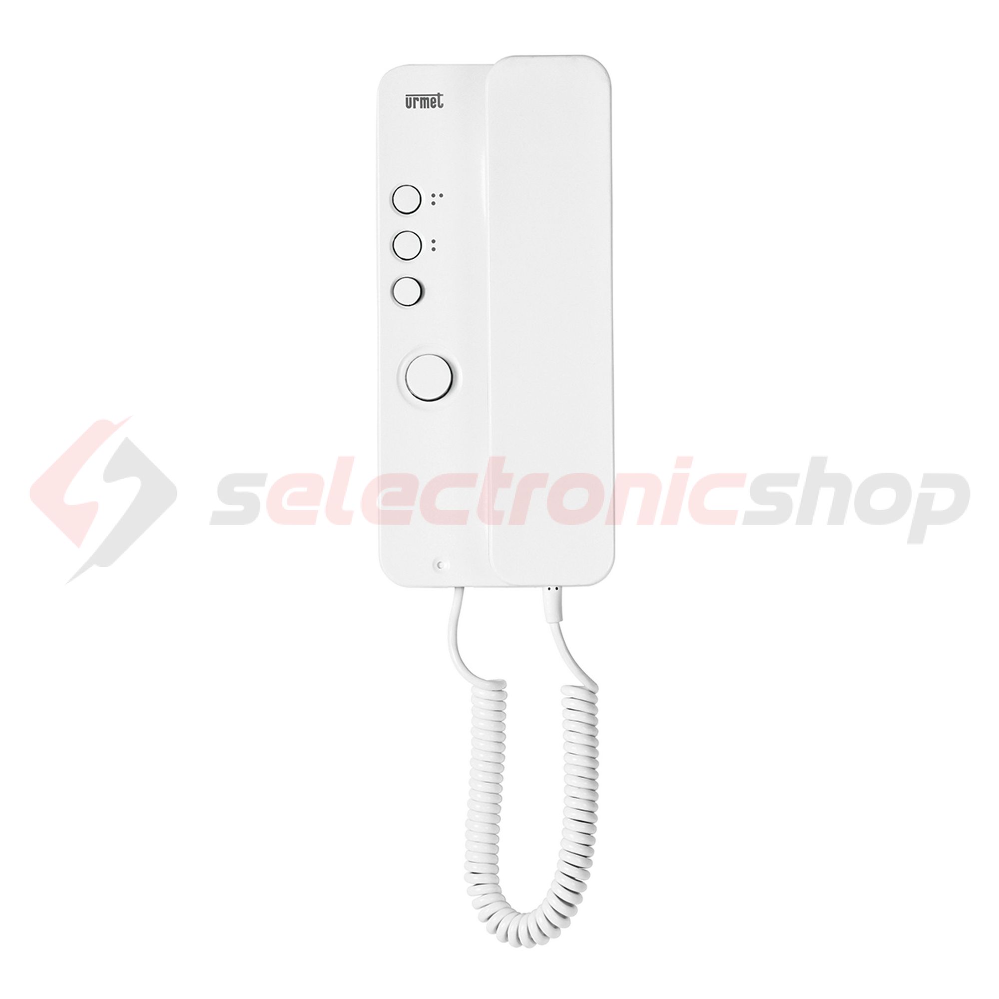 Kaputelefon audio lakáskészülék 4+n 3gomb kézibeszélővel falonkívüli fehér intercom Miro URMET - 1150/1