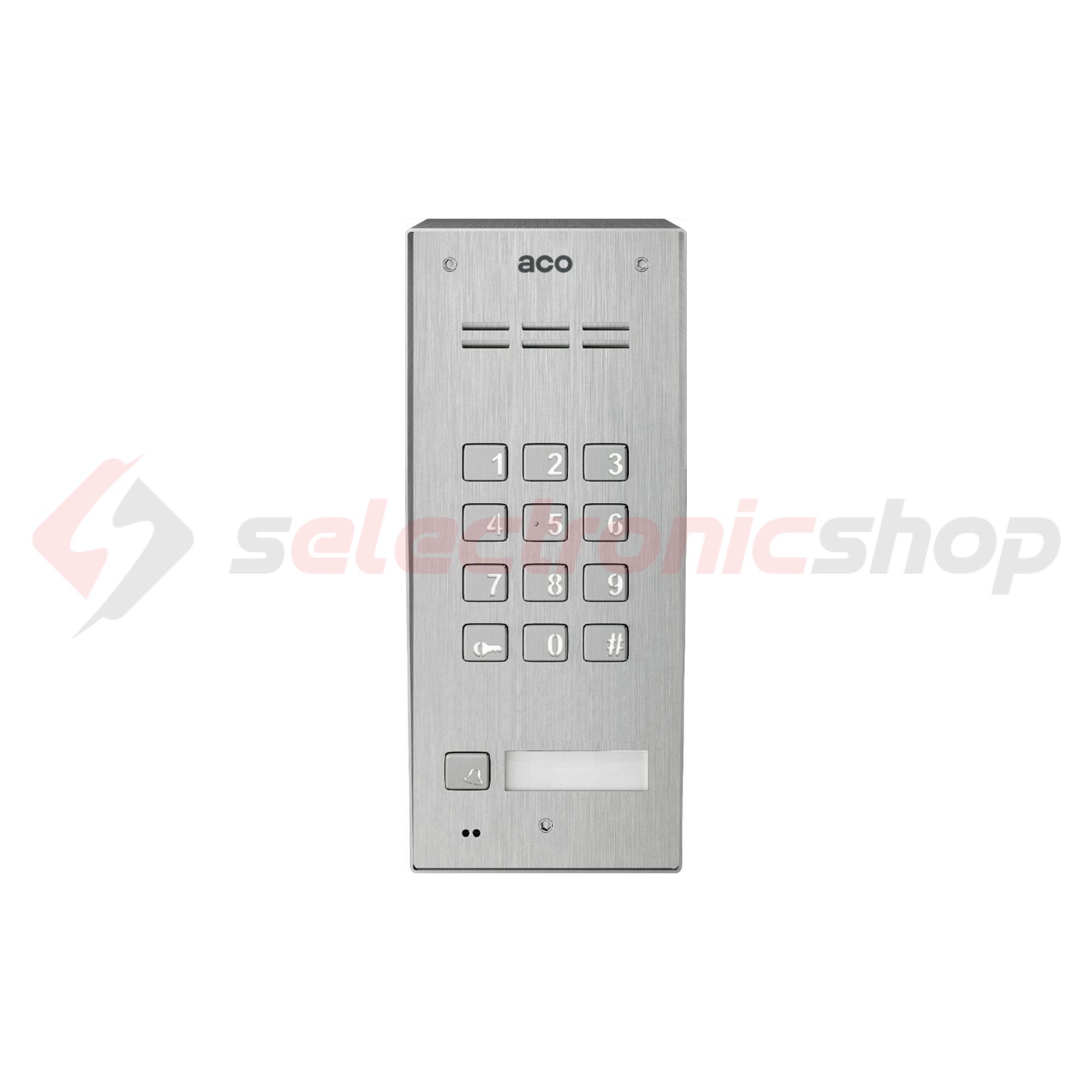 Kaputelefon kaputábla audió 1lakás RFID falonkívüli 2-erű 1hívógomb nemesacél moduláris ACO - FAM-P-1NPZSACC NT