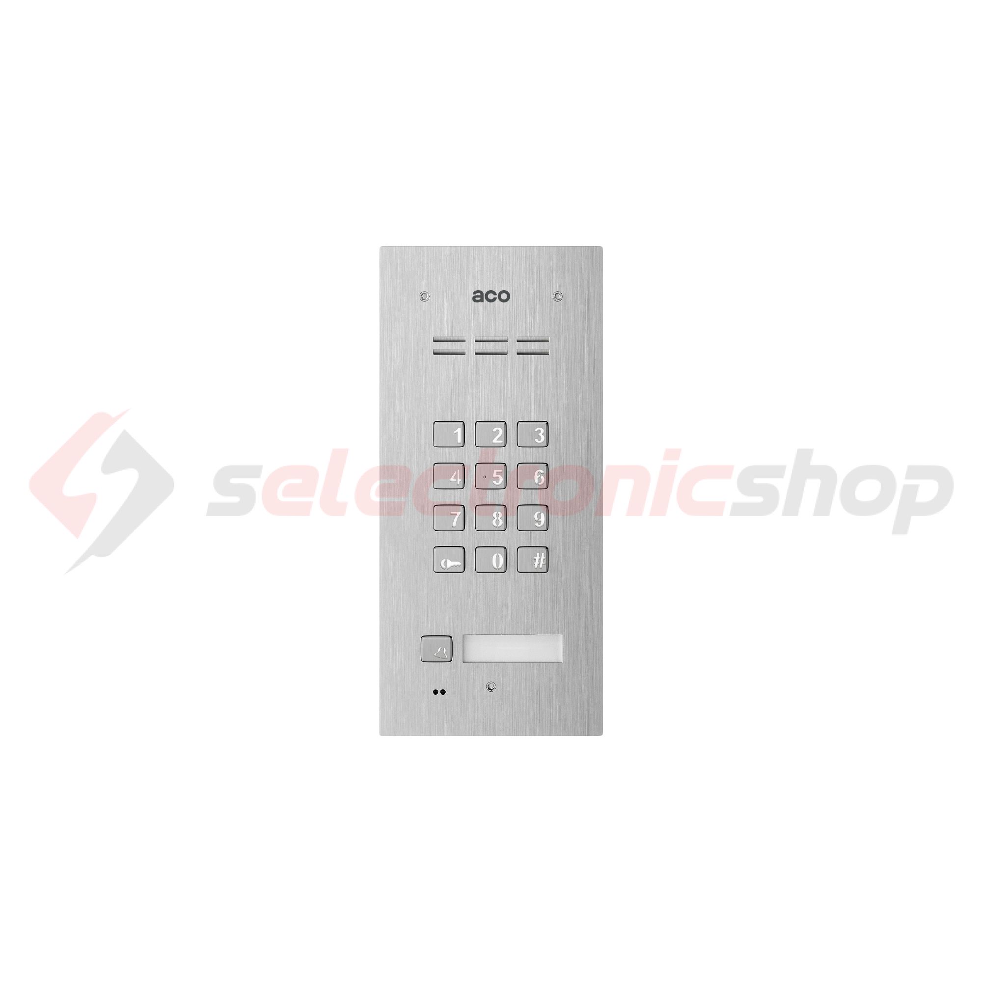 Kaputelefon kaputábla audió 1lakás RFID süllyesztett 2-erű 1hívógomb nemesacél moduláris ACO - FAM-P-1NPZSACC