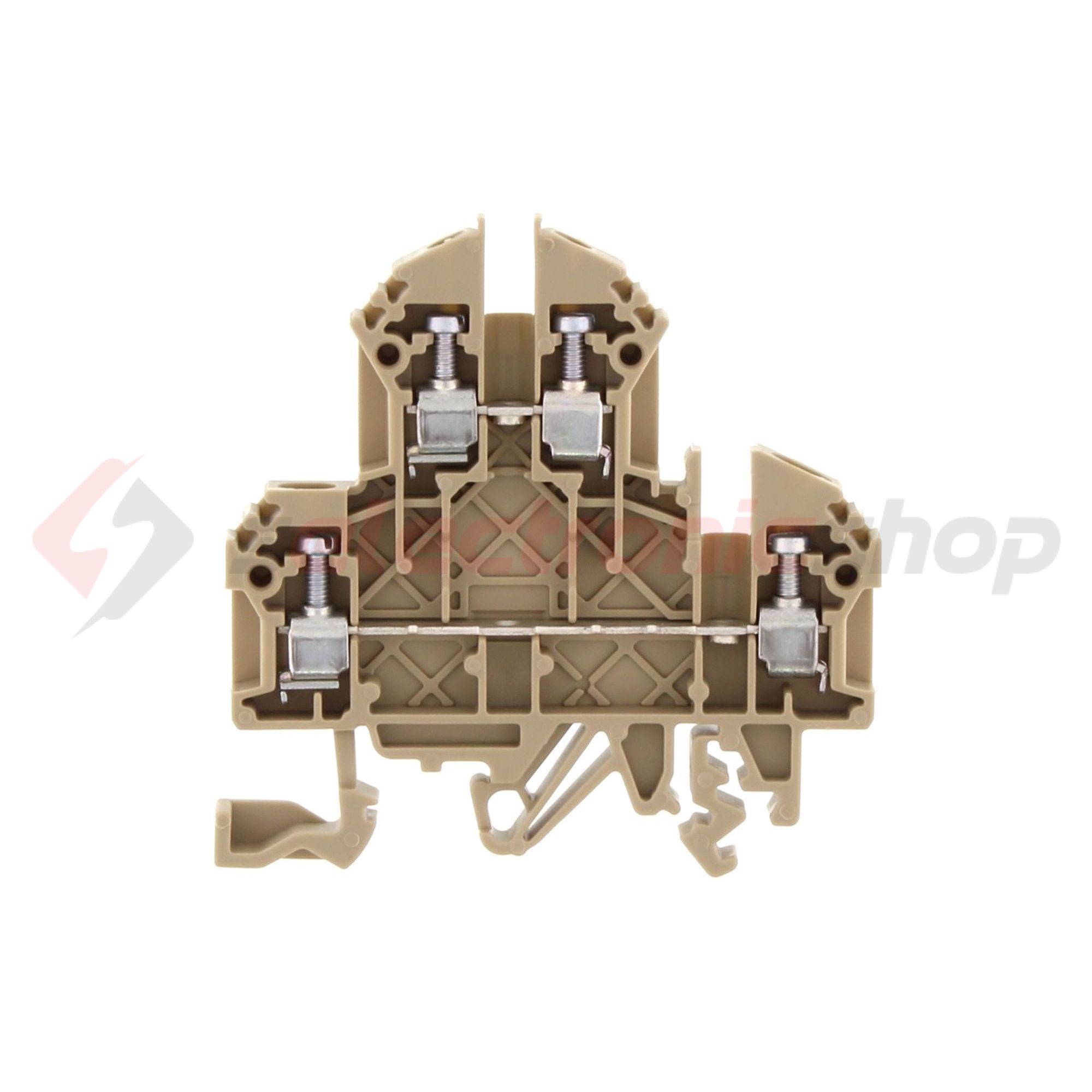 Kétszintes sorkapocs 2,5mm2 TS32/35 24A 500V csavaros bézs RKD2,5 CONTA-CLIP - 1206.2