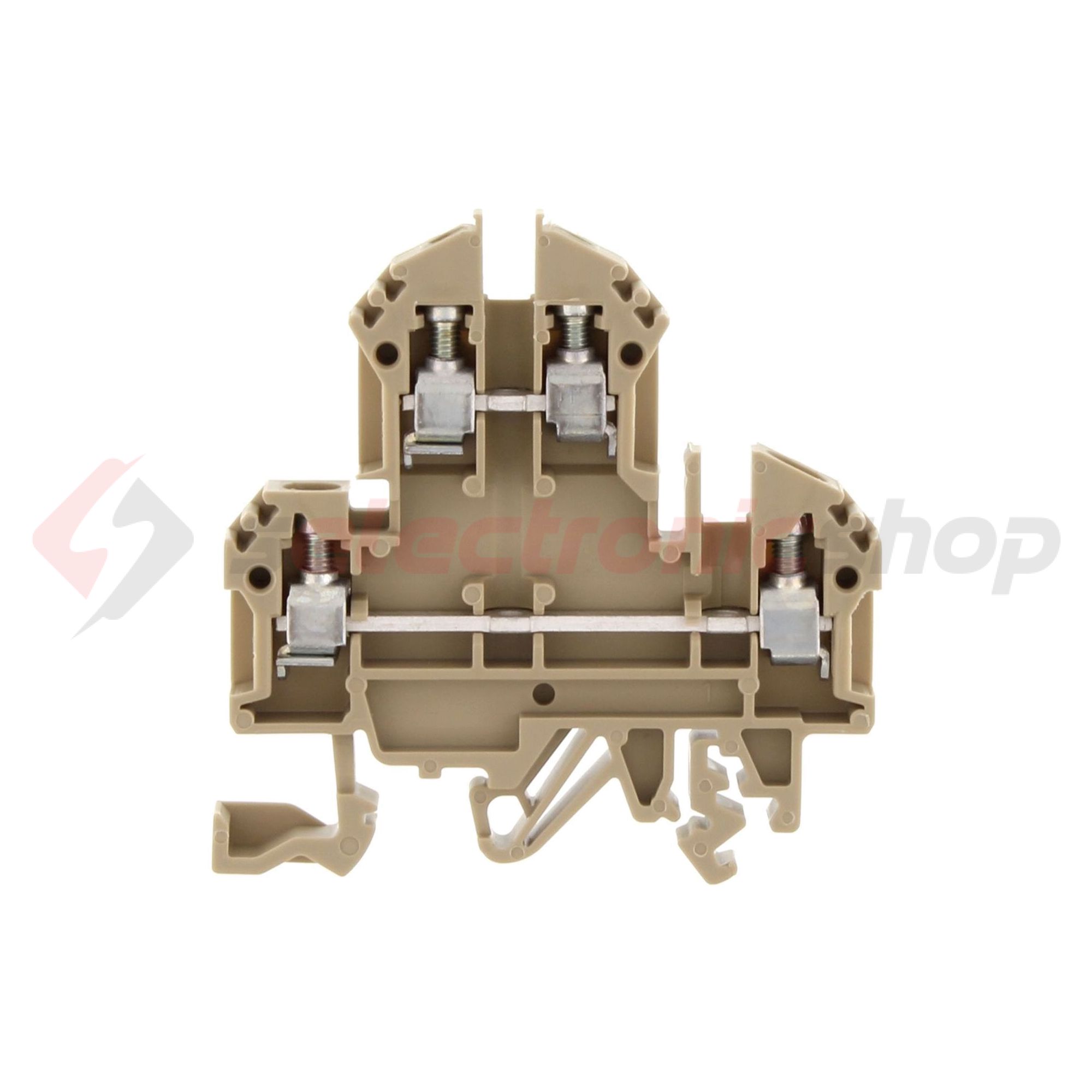 Kétszintes sorkapocs 4mm2 TS32/35 32A 500V csavaros bézs RKD4 CONTA-CLIP - 1020.2