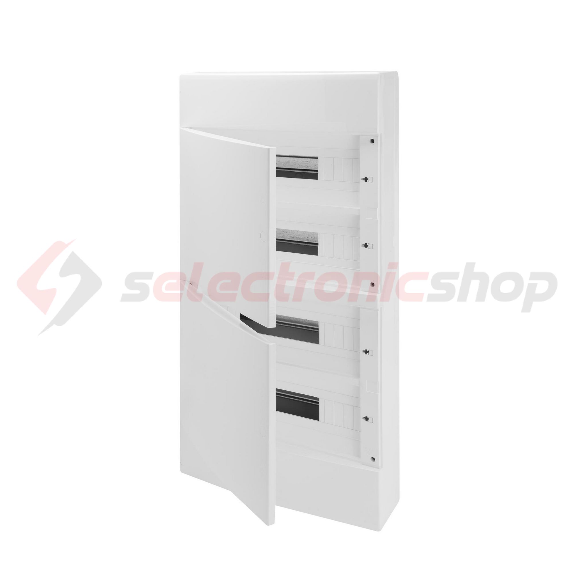 Kiselosztó 2xPE/N műanyag 4x 18M falonkívüli fehér IP40 teli ajtó 40CD GEWISS - GW40073BD