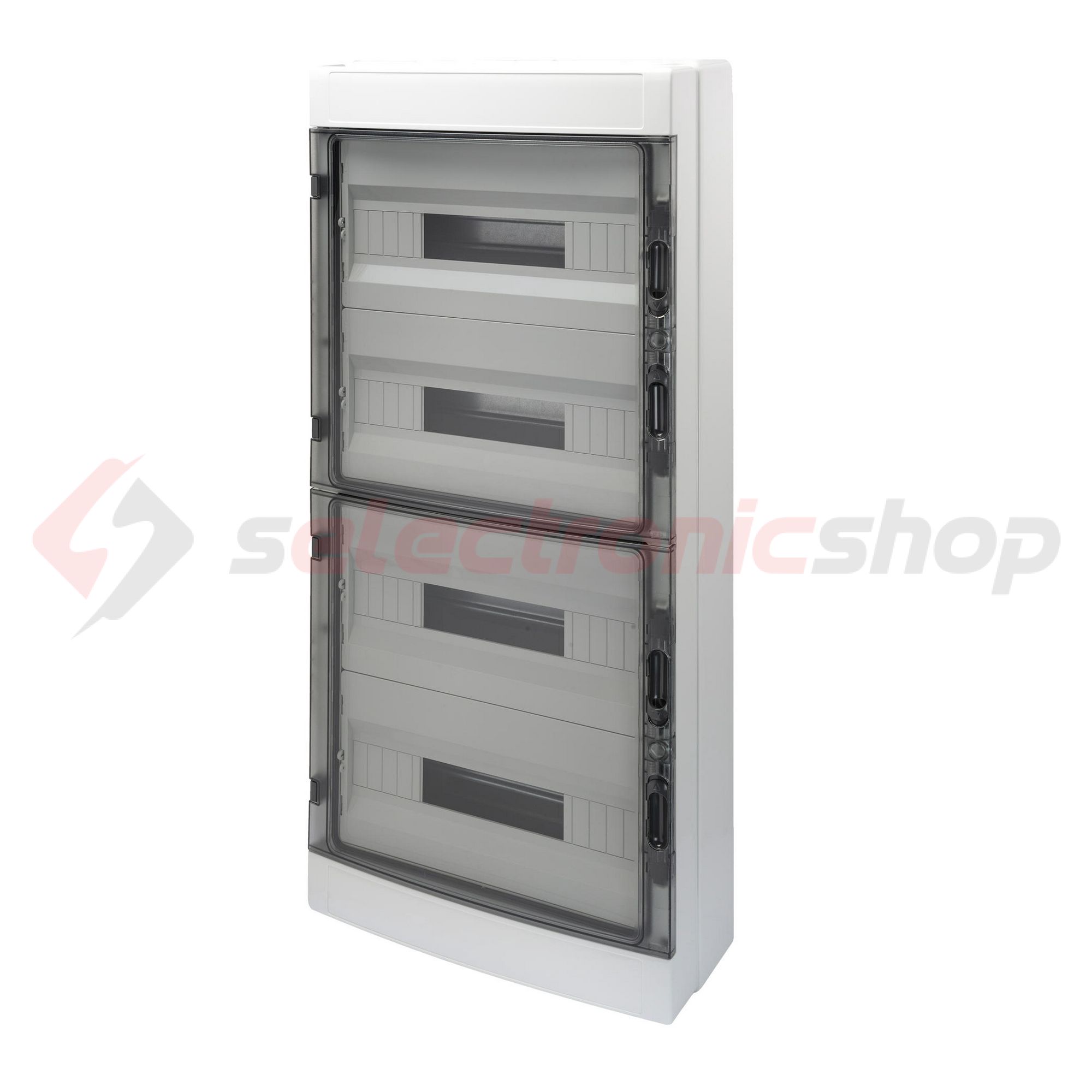 Kiselosztó 2xPE/N UV-álló DC1000V 4x 18M falonkívüli szürke IP65 átlátszó kivágott 40CDK GEWISS - GW40109BD