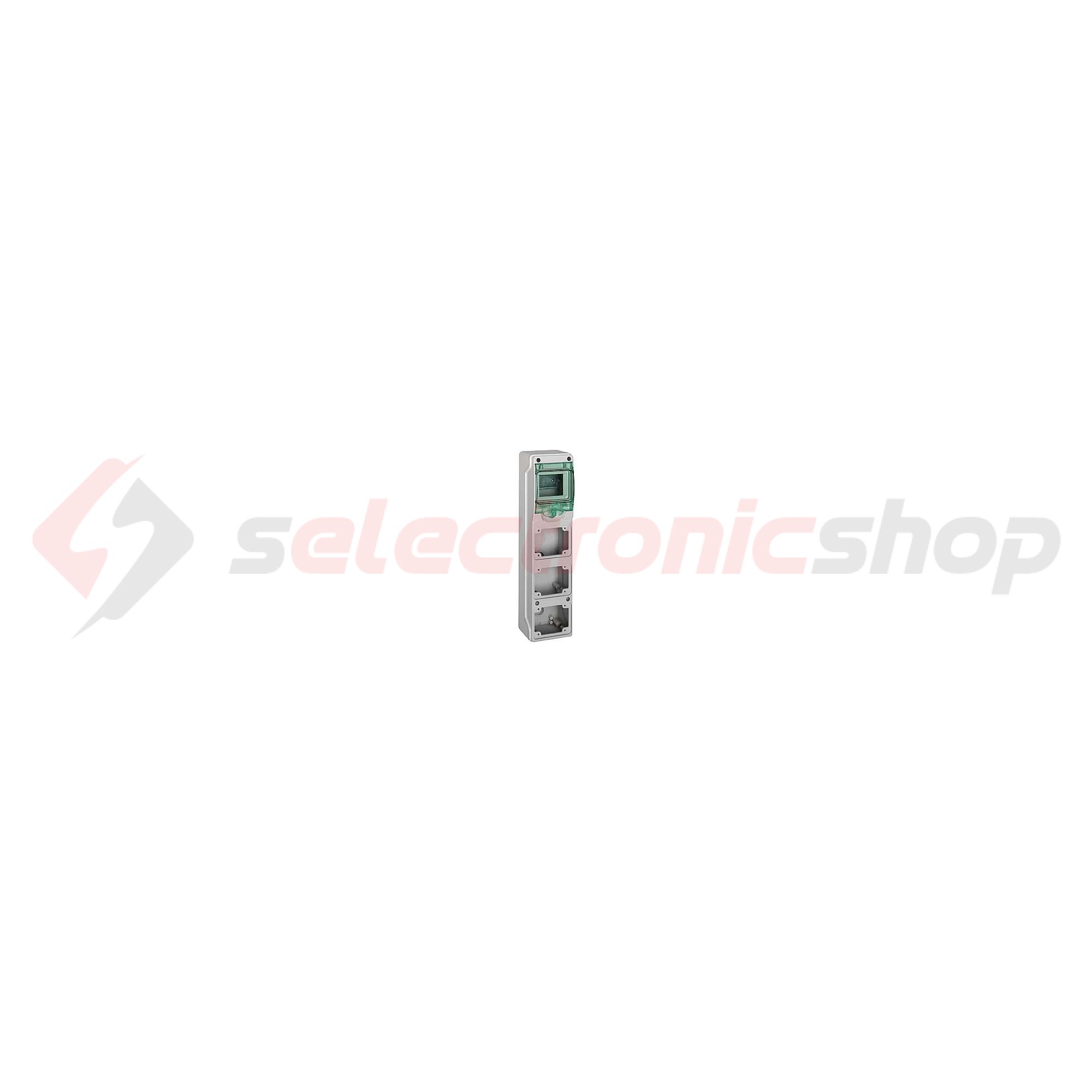 Kiselosztó 3-dugaljhellyel műanyag 1x 4M falonkívüli szürke IP65 ajtó Kaedra Schneider - 13177