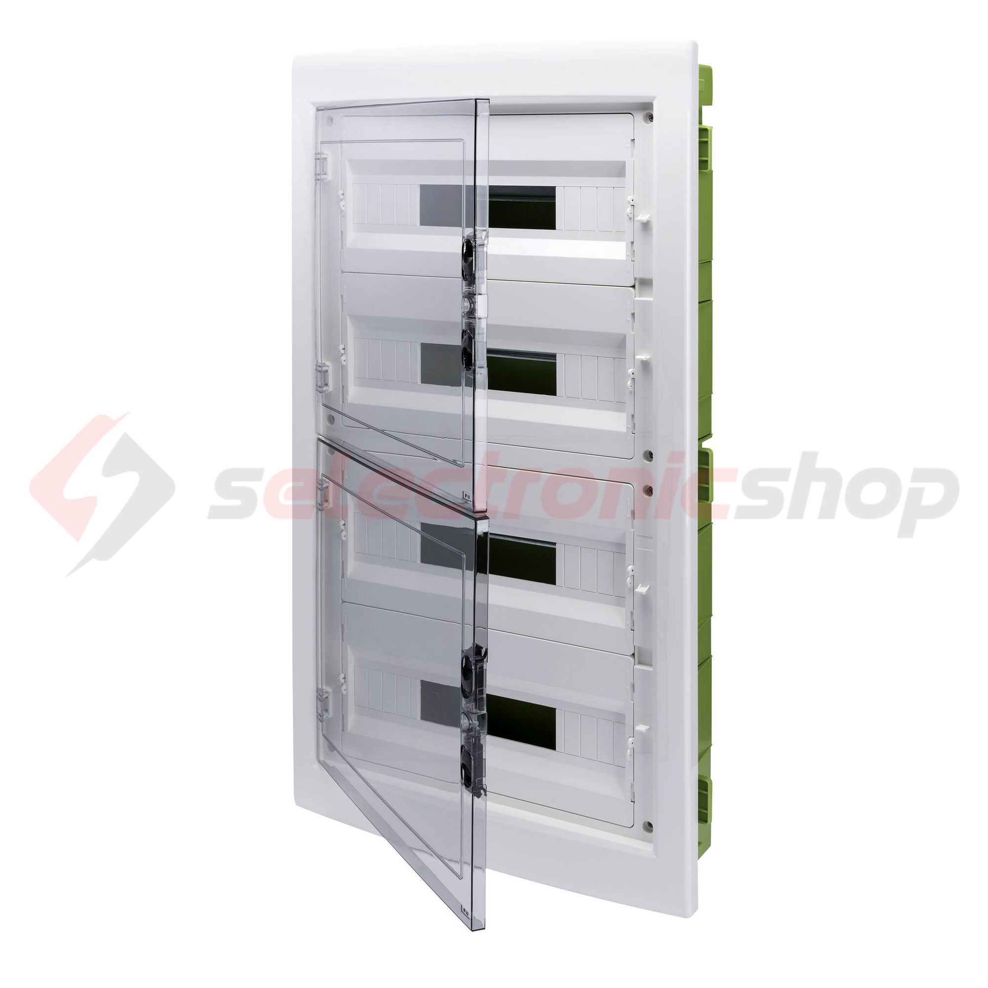 Kiselosztó 4x 18M üreges falba fehér IP40 átlátszó kivágott ajtó 40CDi GEWISS - GW40611PM