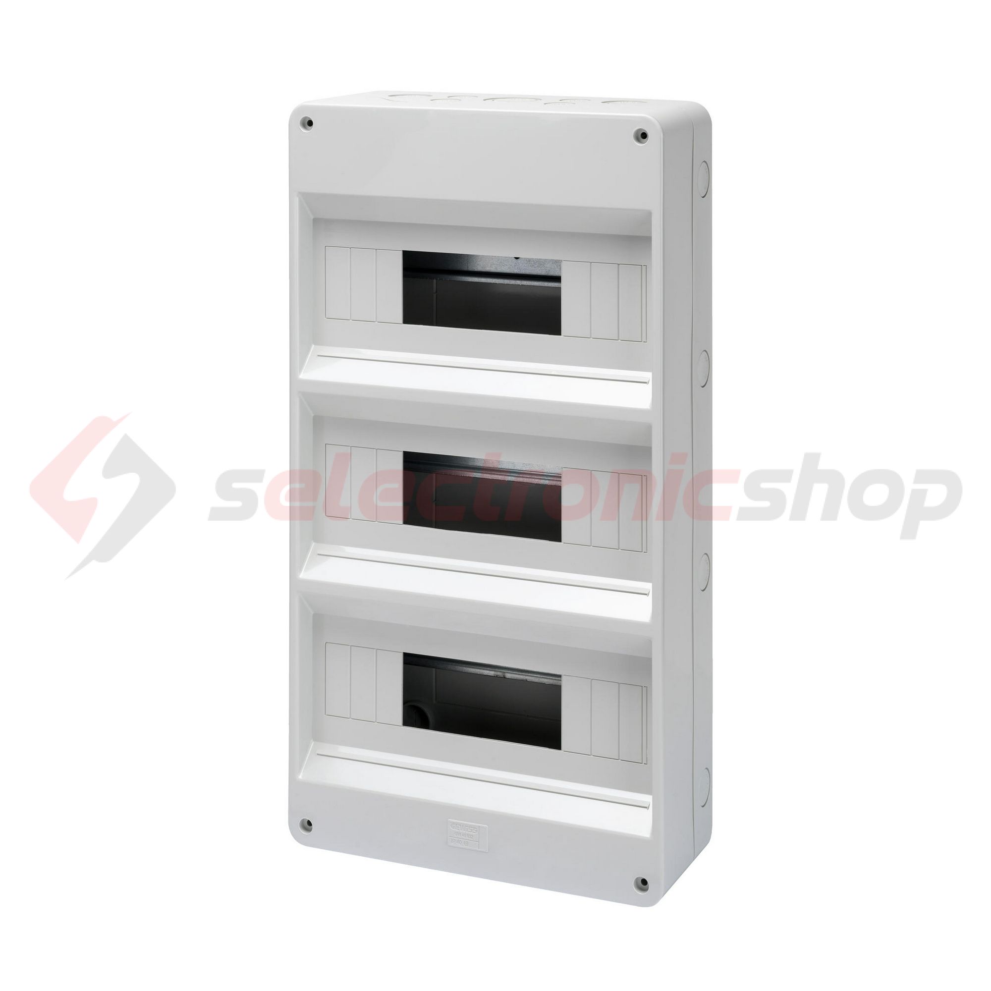 Kiselosztó ajtó nélkül +3M műanyag 3x 12M falonkívüli szürke IP40 kivágott 40CDK GEWISS - GW40032