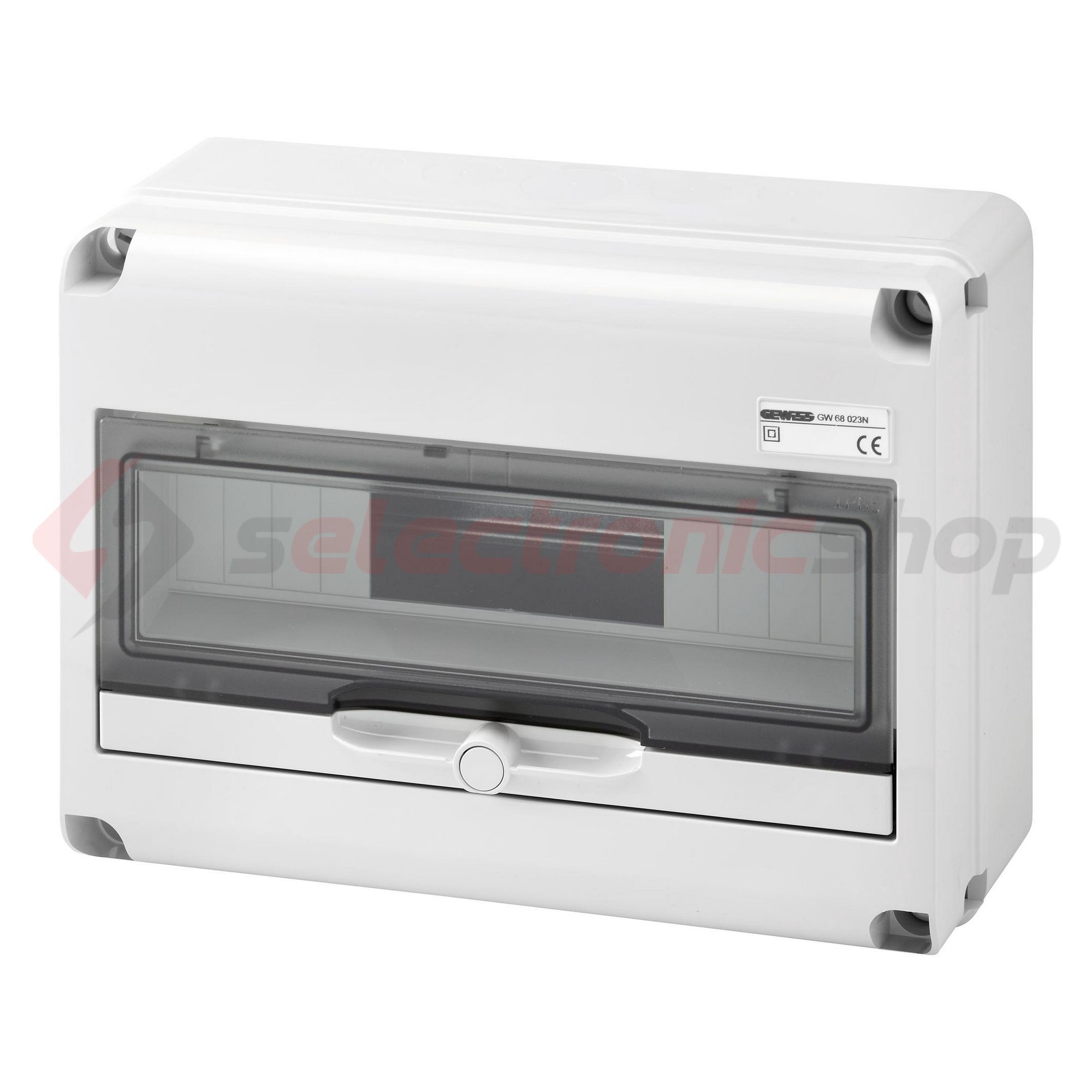 Kiselosztó műanyag 1x 14M falonkívüli szürke IP65 átlátszó kivágott fedél 68Q-DIN GEWISS - GW68023N