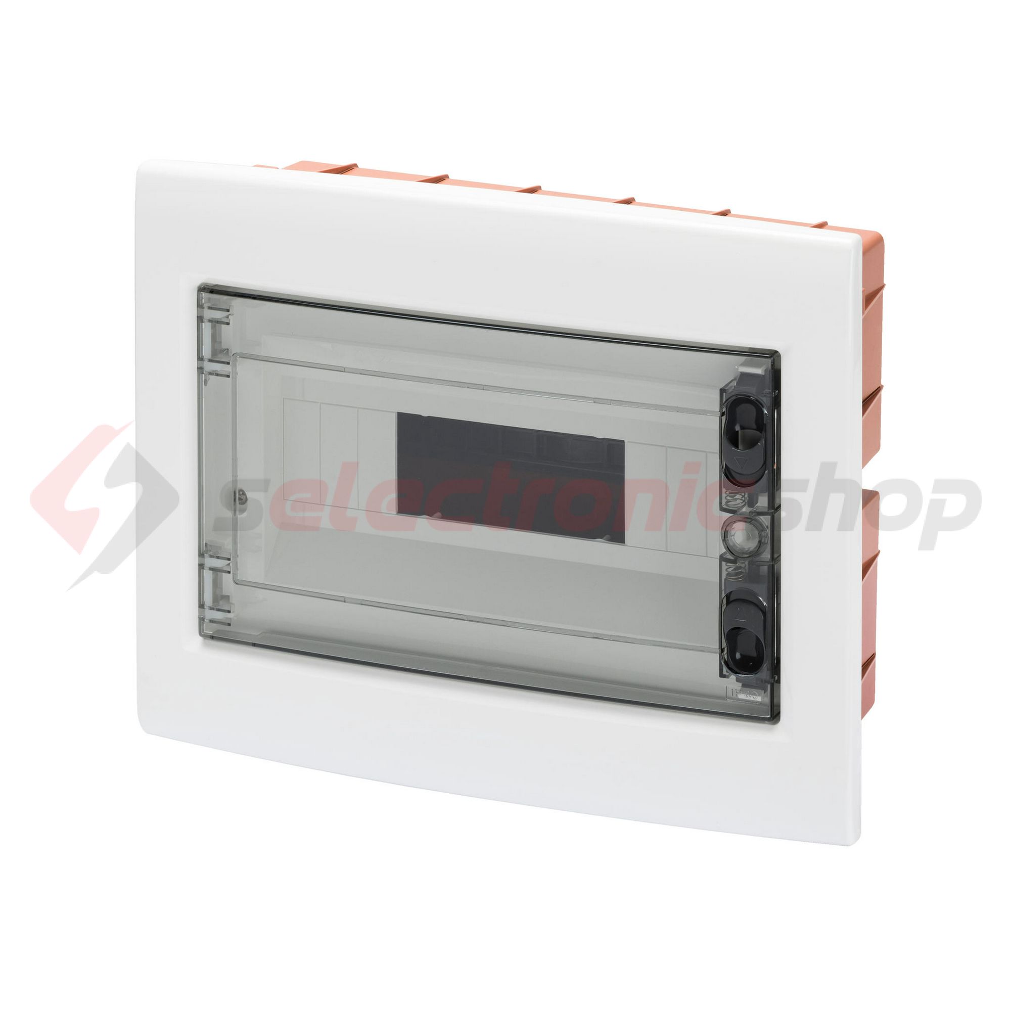 Kiselosztó PE/N műanyag 1x 18M süllyesztett fehér IP40 átlátszó kivágott ajtó 40CDi GEWISS - GW40608BS