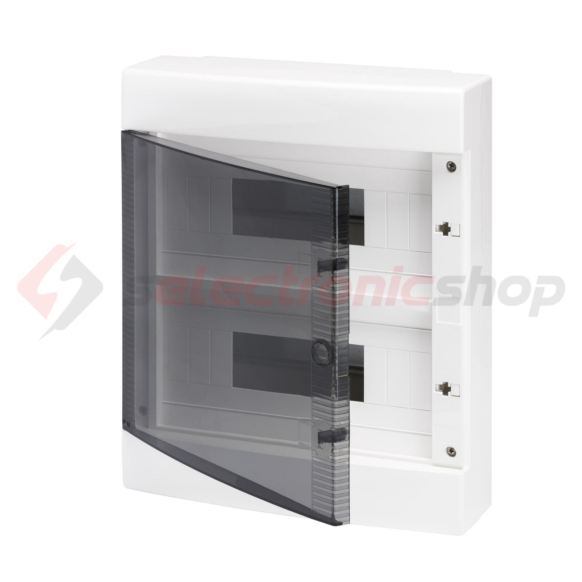Kiselosztó PE/N műanyag 2x 12M falonkívüli fehér IP40 átlátszó kivágott ajtó 40CD GEWISS - GW40047BS